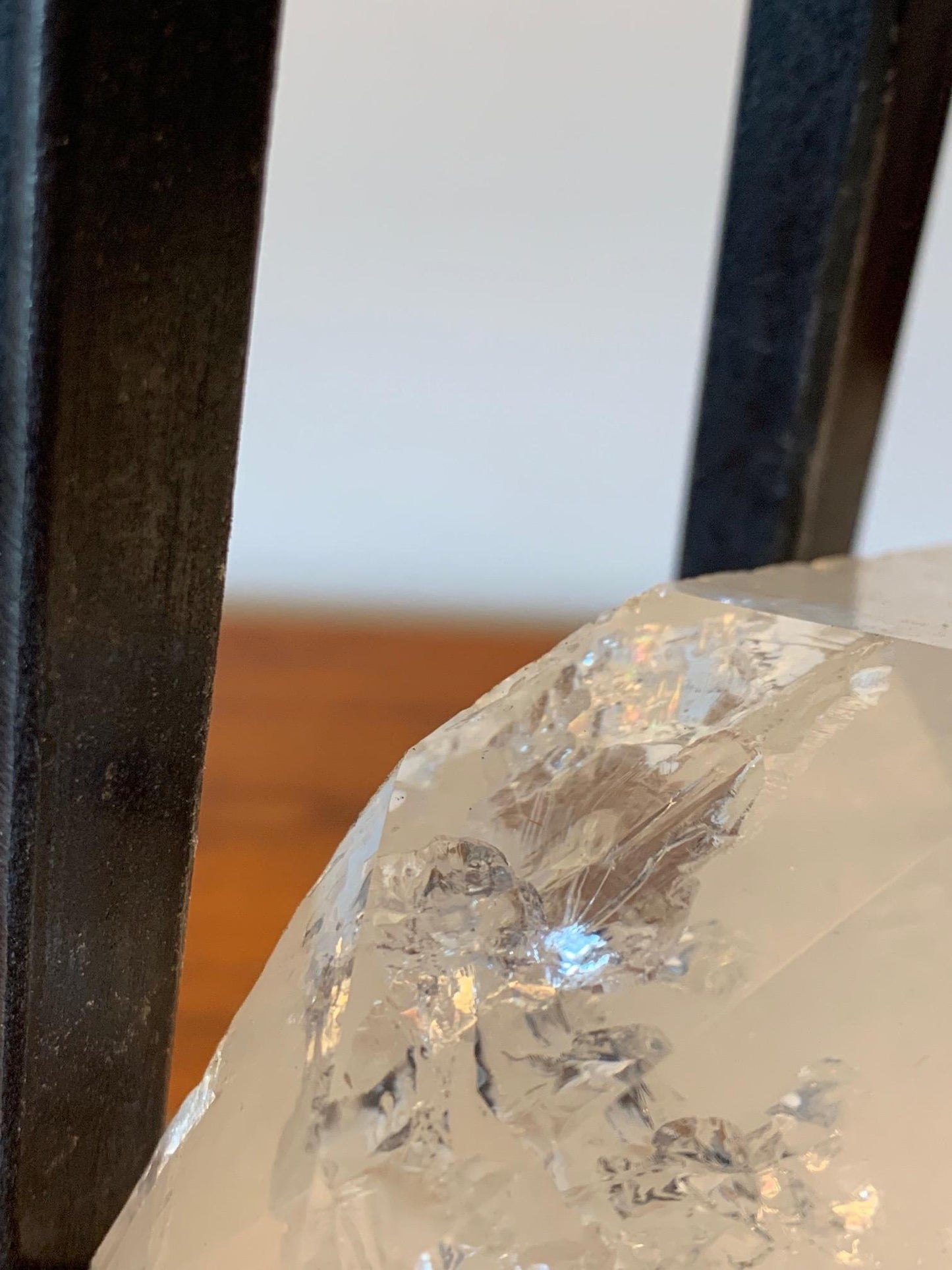 Frisman Vintage Custom Steel and Rock Crystal Table Lamp