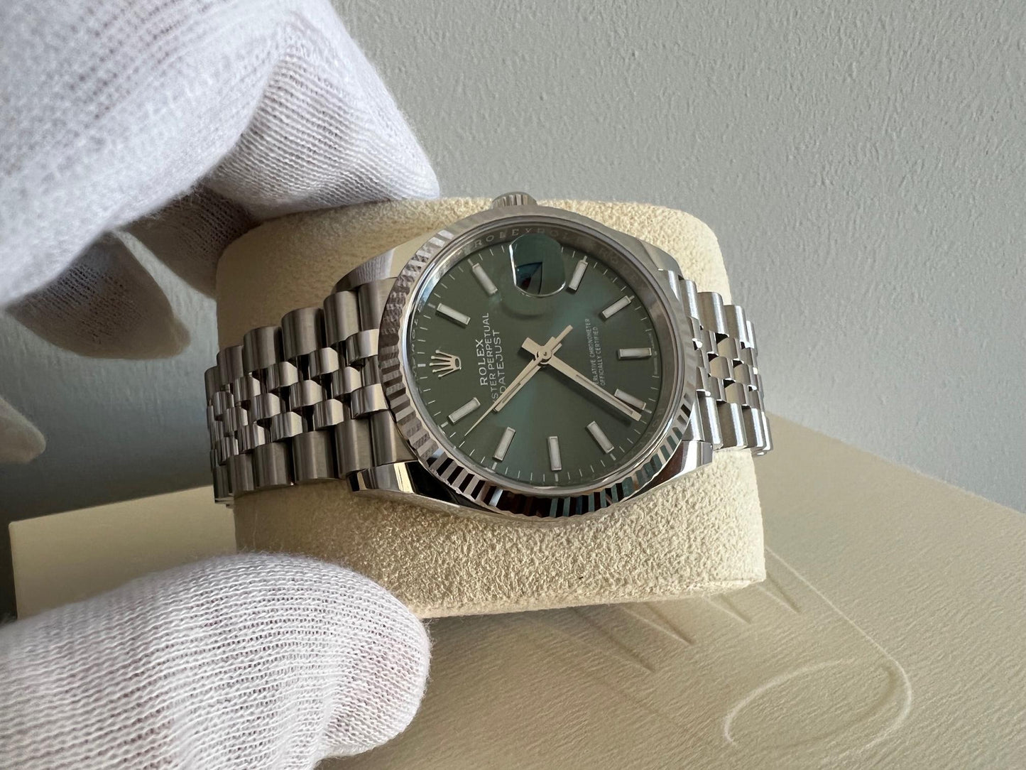 Frisman Vintage 2022 New Rolex Datejust Steel Mint Green Dial Jubilee Bracelet Ref 126234 36mm