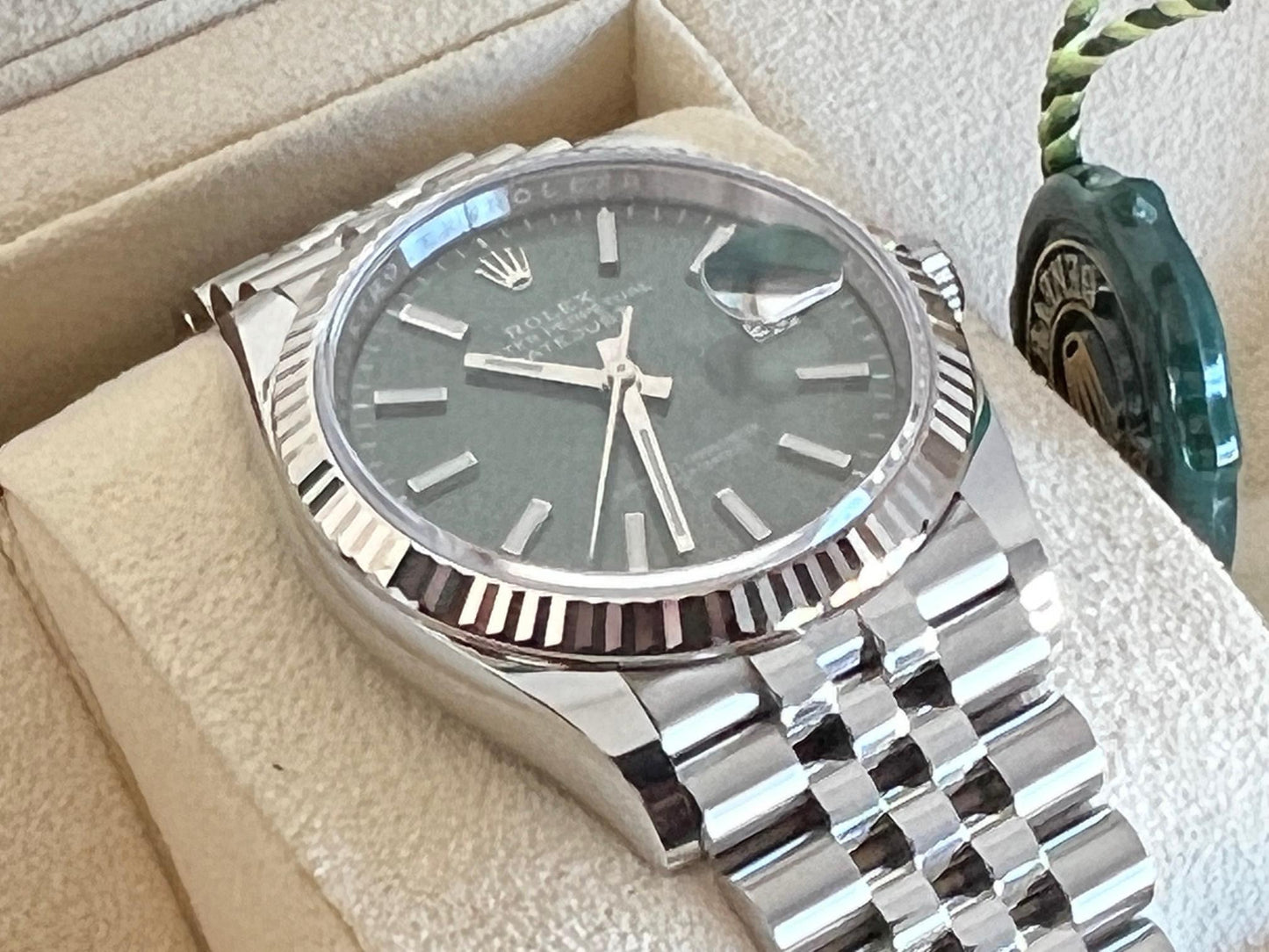 Frisman Vintage 2022 New Rolex Datejust Steel Mint Green Dial Jubilee Bracelet Ref 126234 36mm