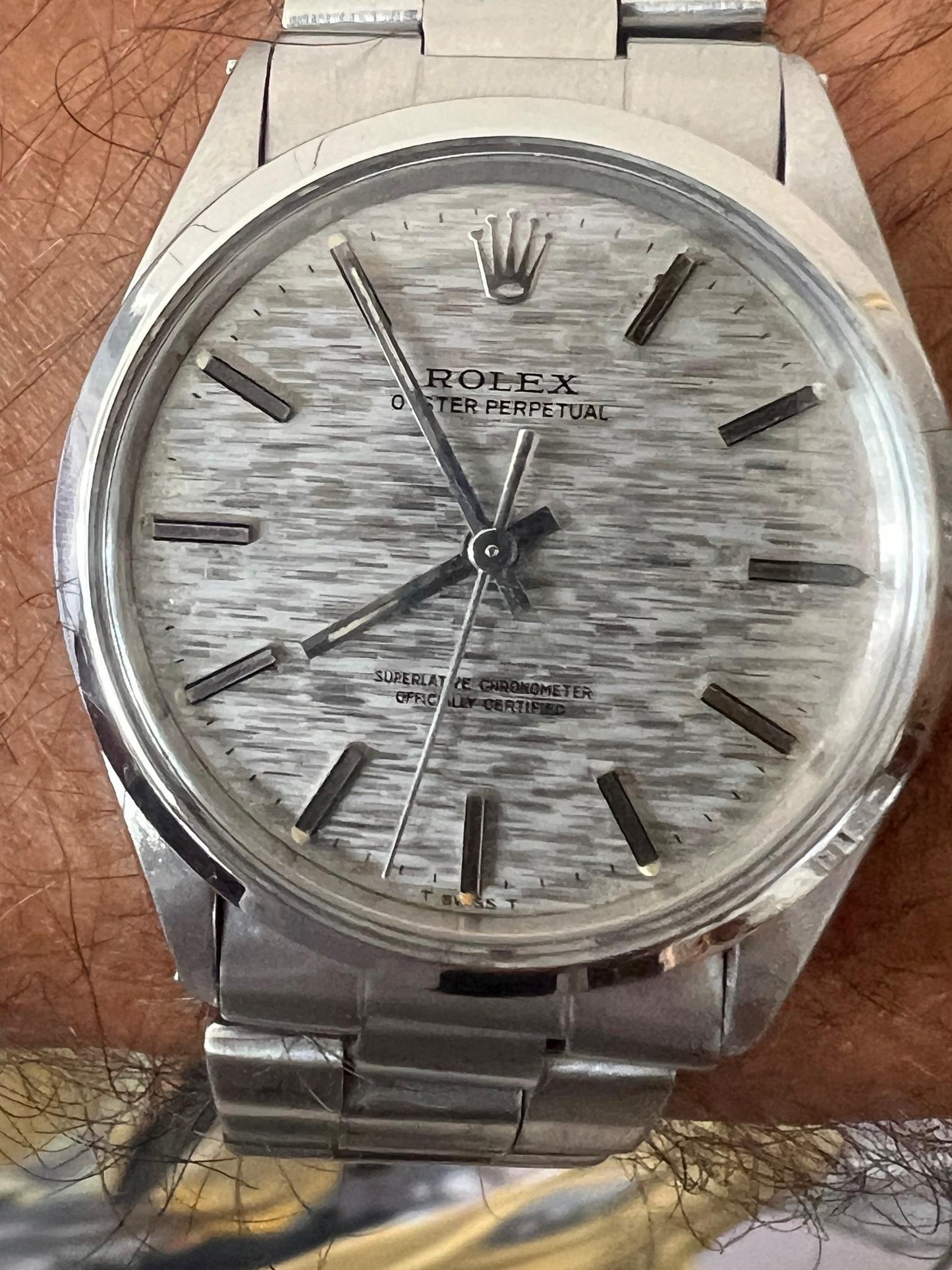Frisman Vintage Men's Rolex Oyster Perpetual Stainless Watch With Original Shantung Dial 1971
