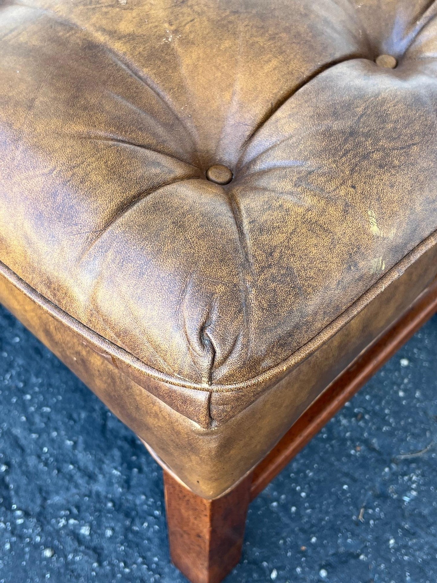 Frisman Vintage A Pair Of Classic Upholstered Stools In Brown Leather Ca' 1970's