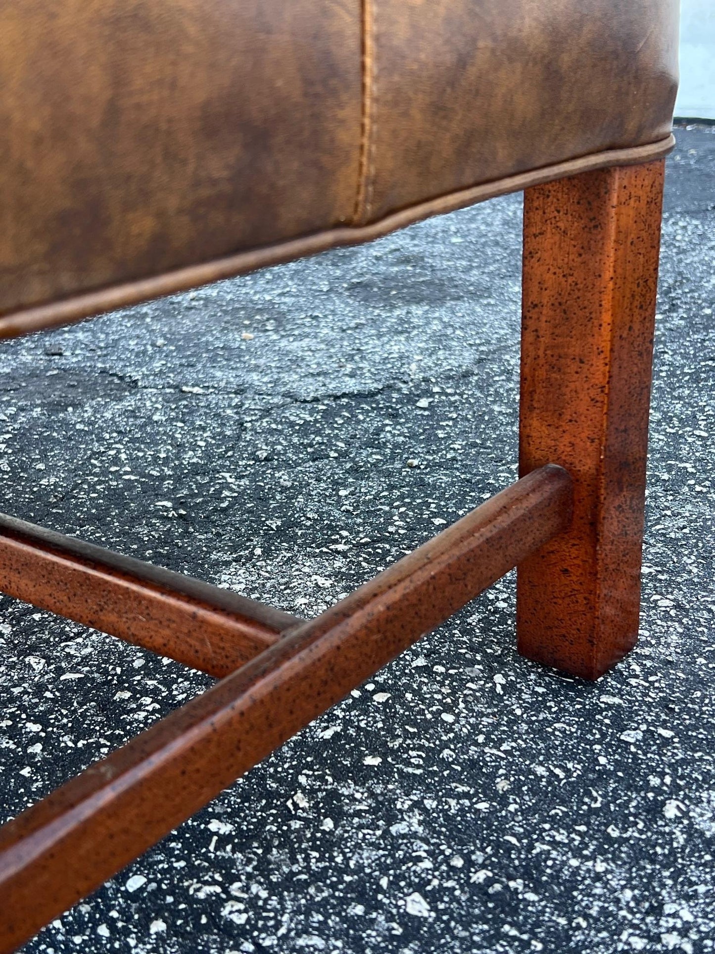 Frisman Vintage A Pair Of Classic Upholstered Stools In Brown Leather Ca' 1970's