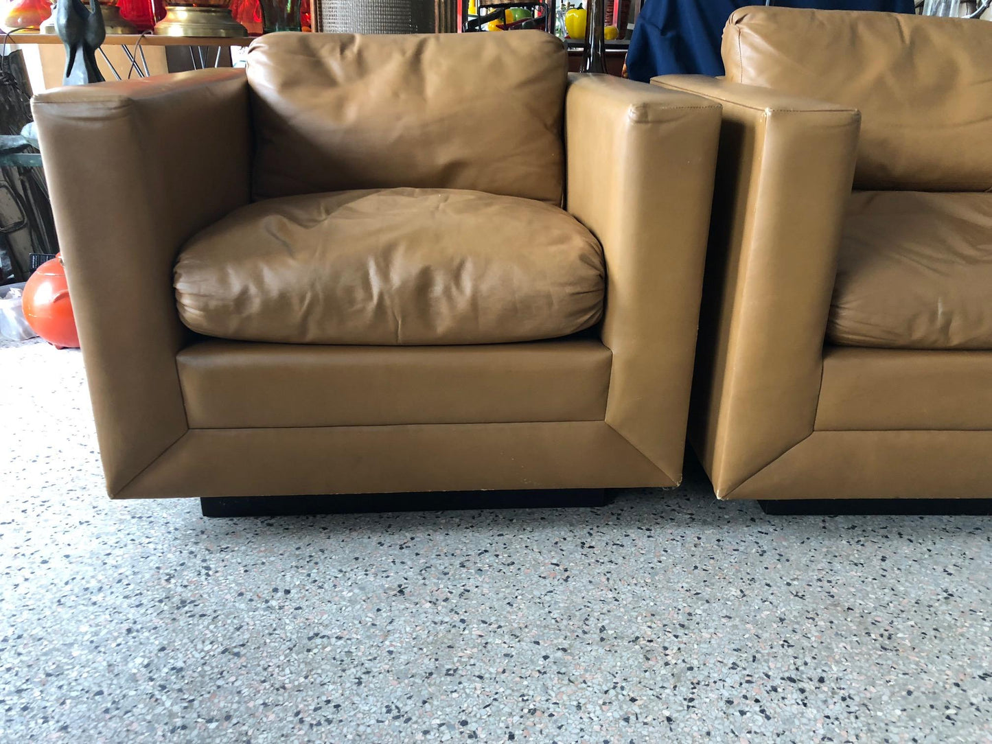 Frisman Vintage Pair of Stow Davis Cube Chairs