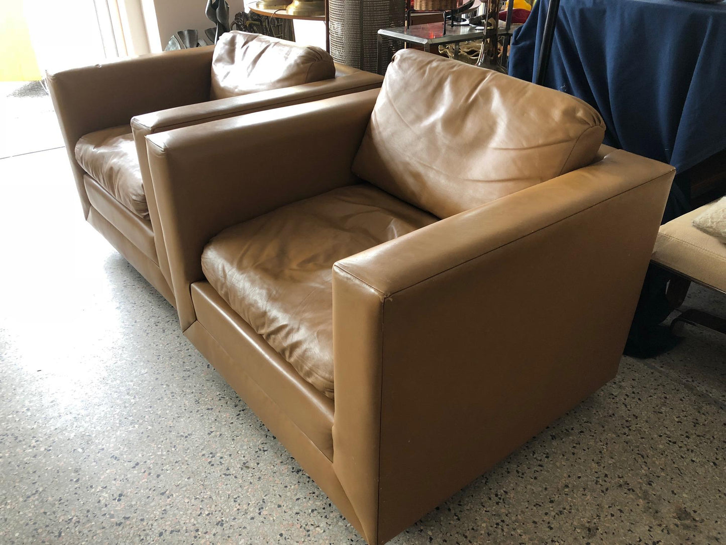 Frisman Vintage Pair of Stow Davis Cube Chairs