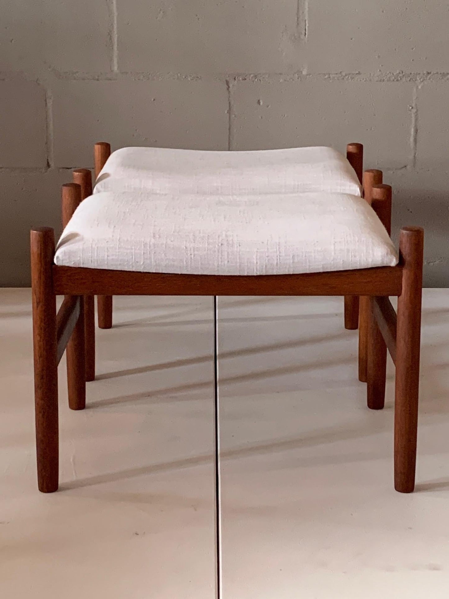 Frisman Vintage Pair of Danish Modern Ottomans by Spottrup