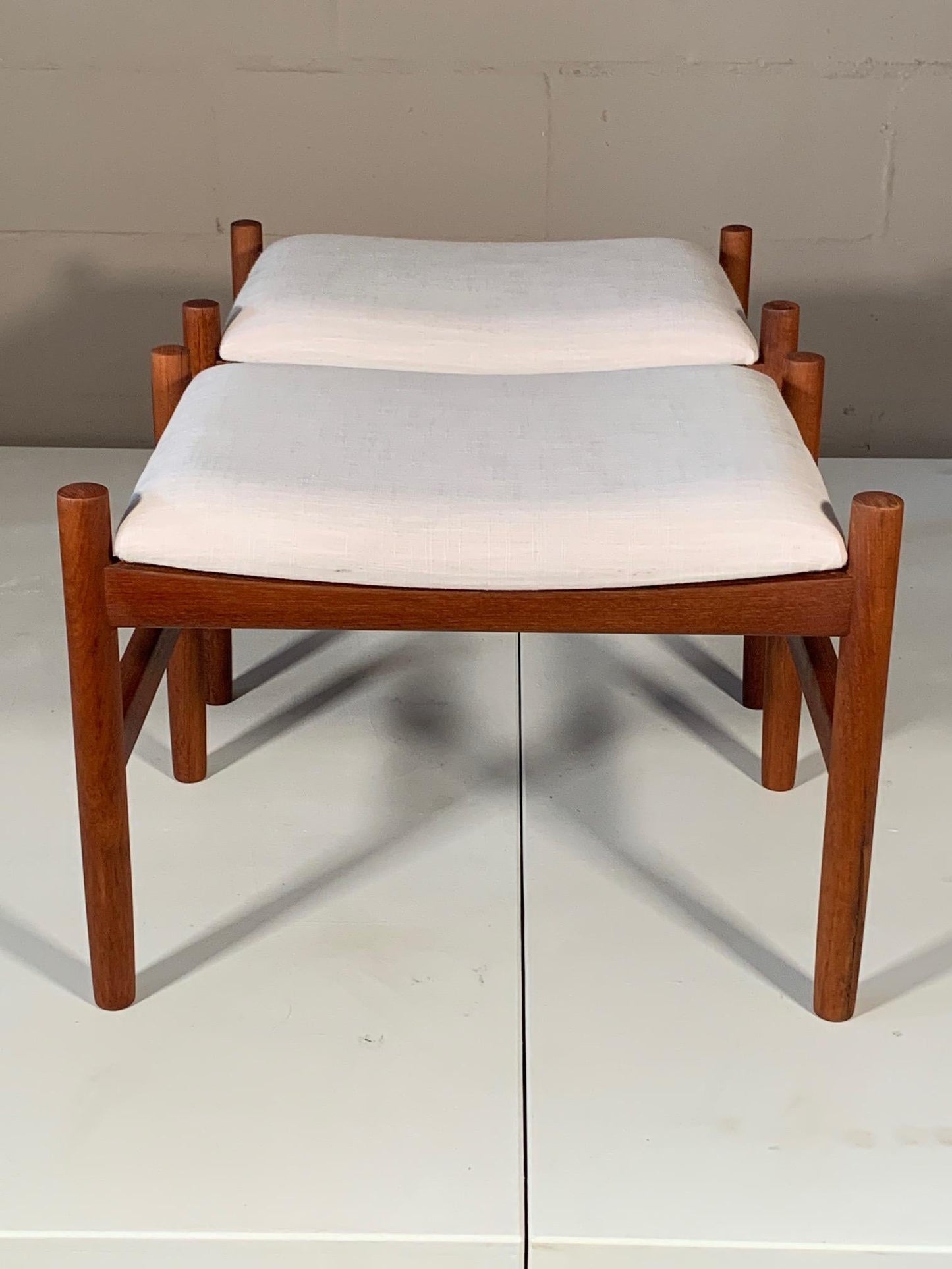 Frisman Vintage Pair of Danish Modern Ottomans by Spottrup