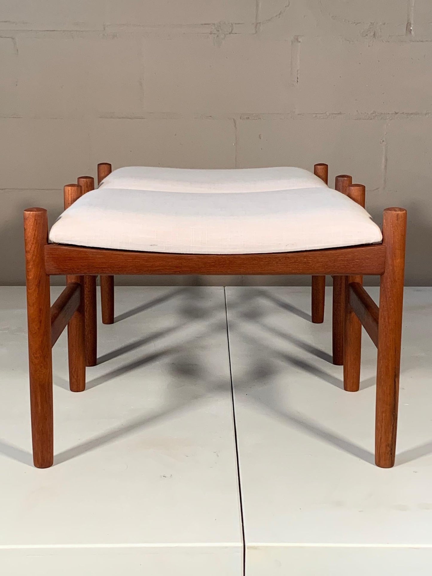 Frisman Vintage Pair of Danish Modern Ottomans by Spottrup