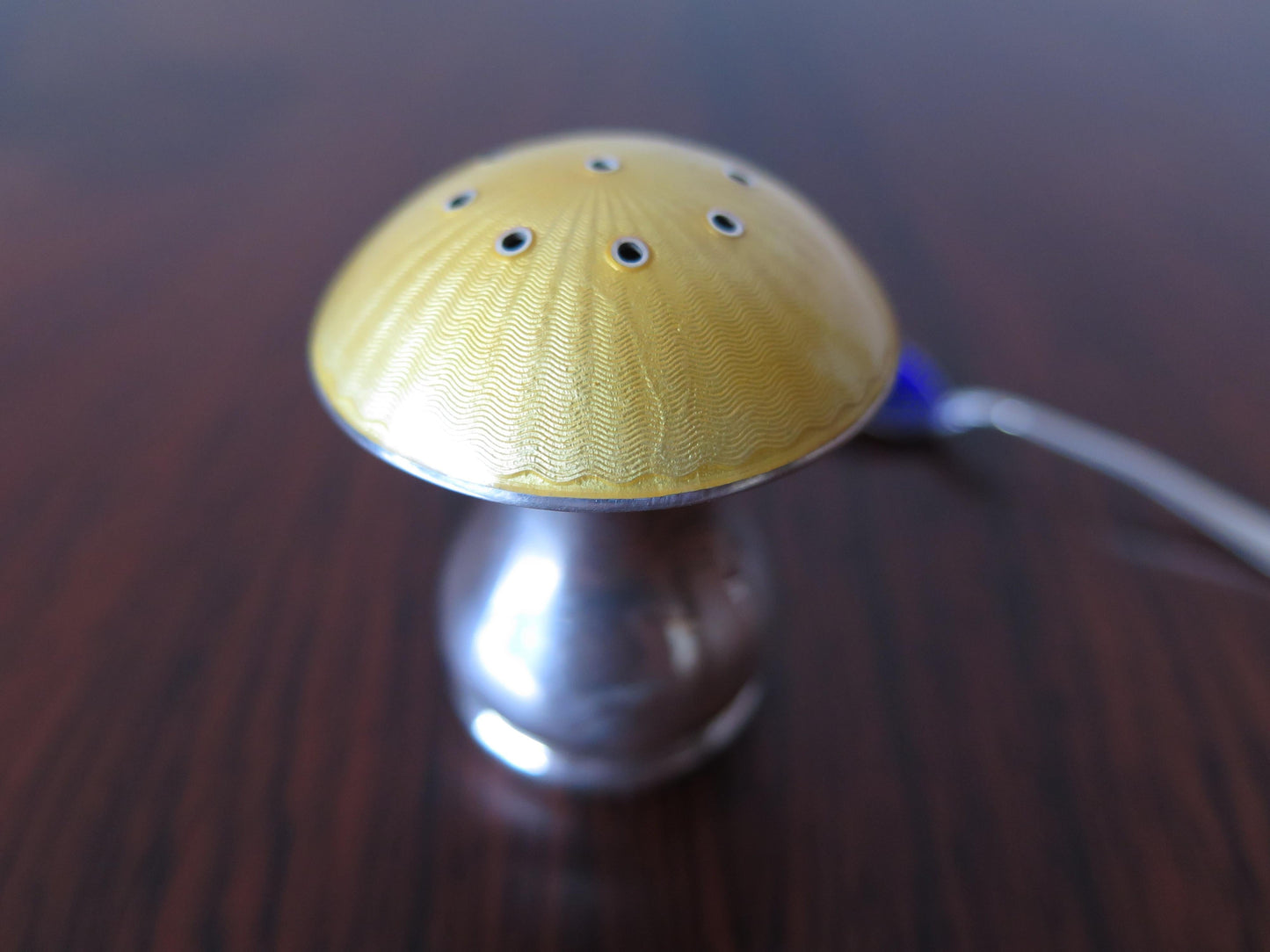 Frisman Vintage Vintage ELA Sterling Silver and Guilloche Enamel Salt Shaker Denmark
