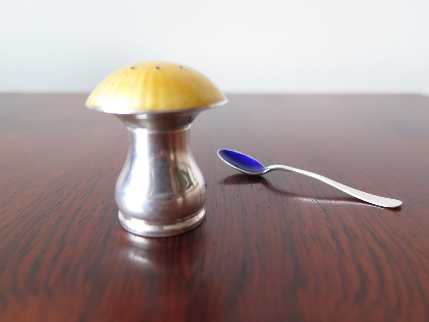 Frisman Vintage Vintage ELA Sterling Silver and Guilloche Enamel Salt Shaker Denmark