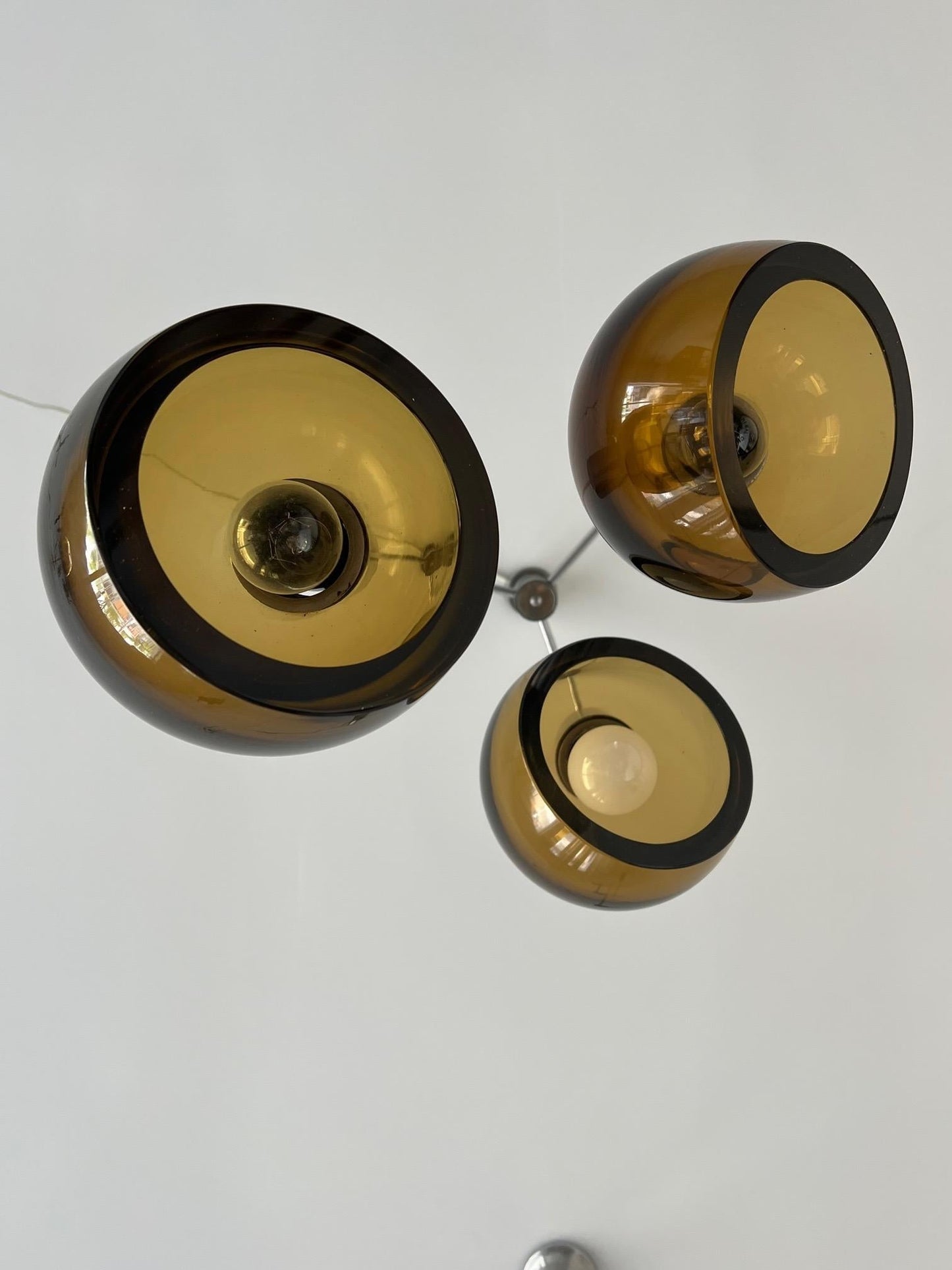 Frisman Vintage Seguso Chandelier Amber Colored Glass