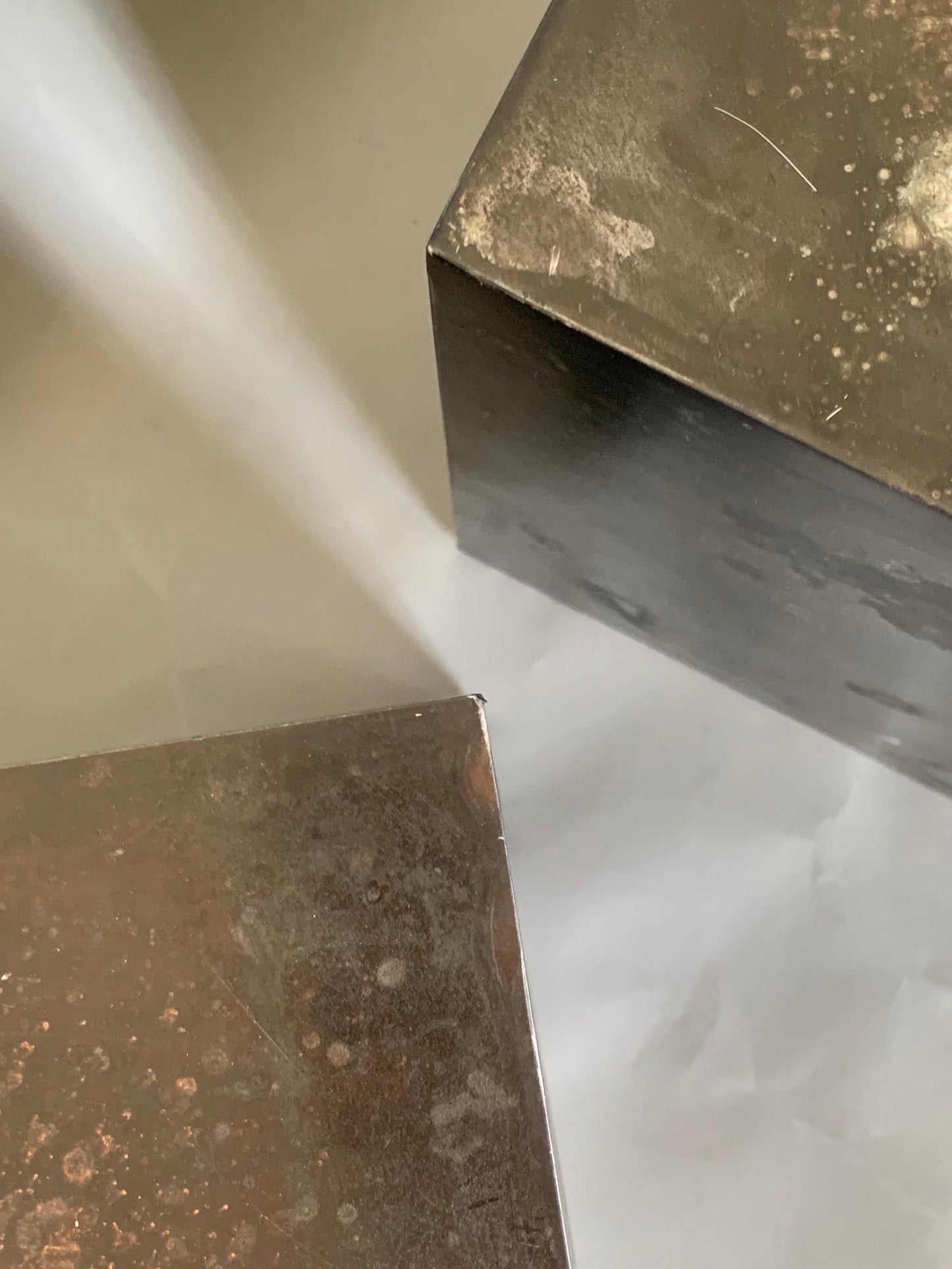 Frisman Vintage A Pair of Patinated Steel Cubes