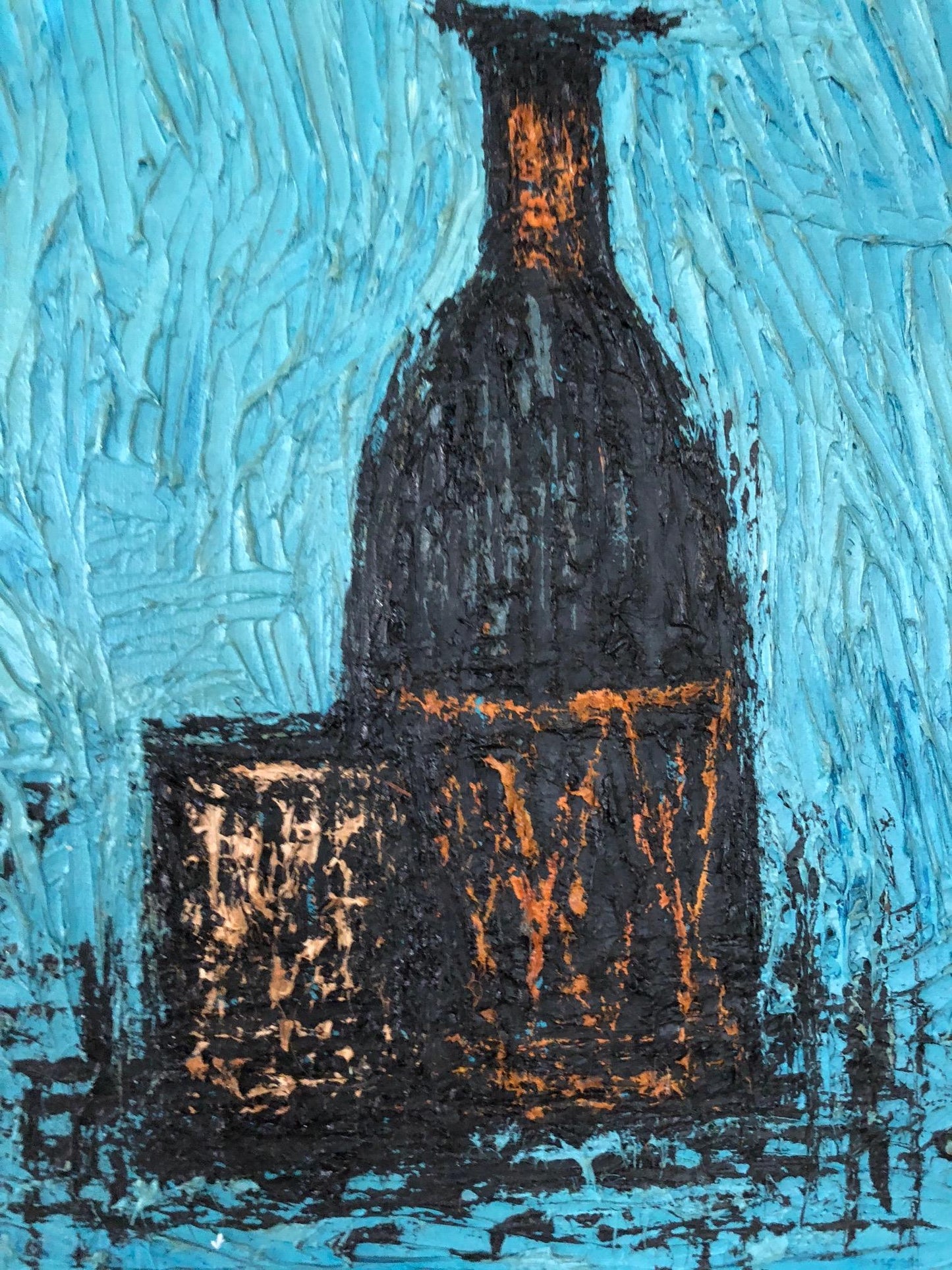 Frisman Vintage Charming Still Life Painting In The Style Of Bernard Buffet