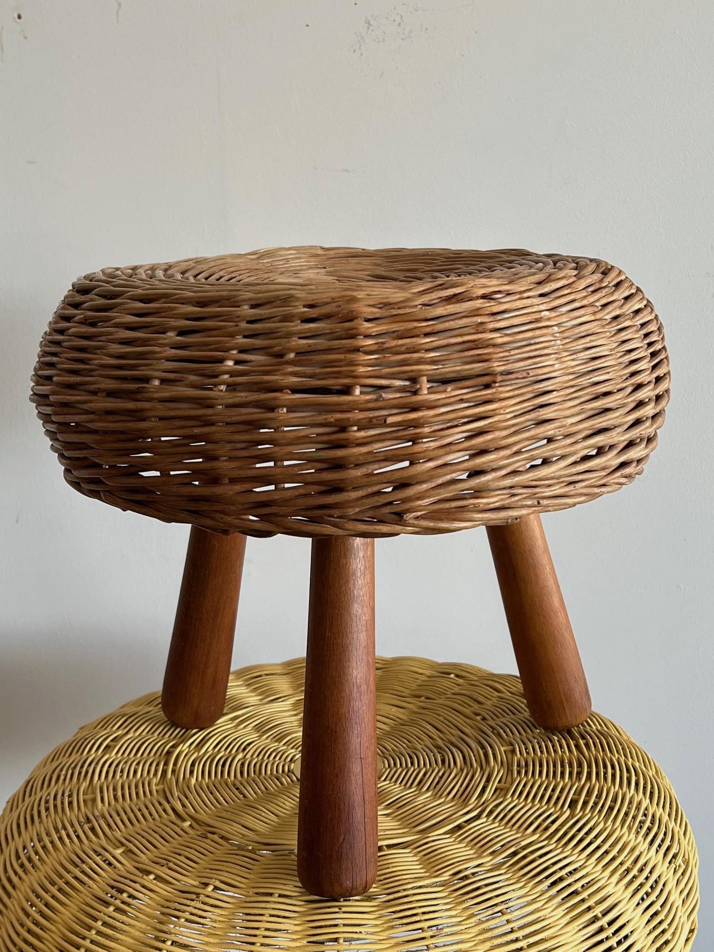 Frisman Vintage Two Vintage Wicker Stools