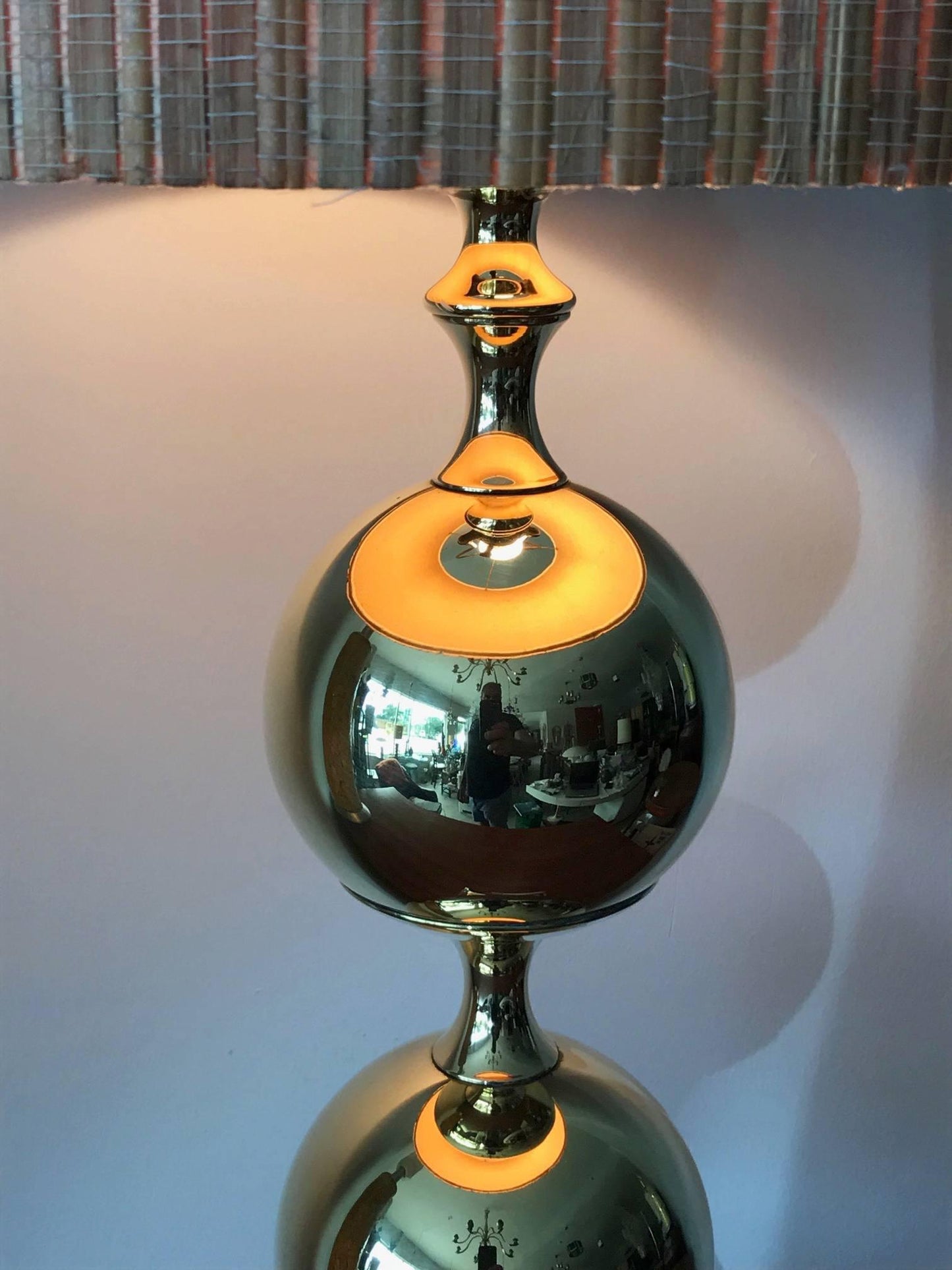 Frisman Vintage Unusual Polished Brass Lamp by Tower Craftsman