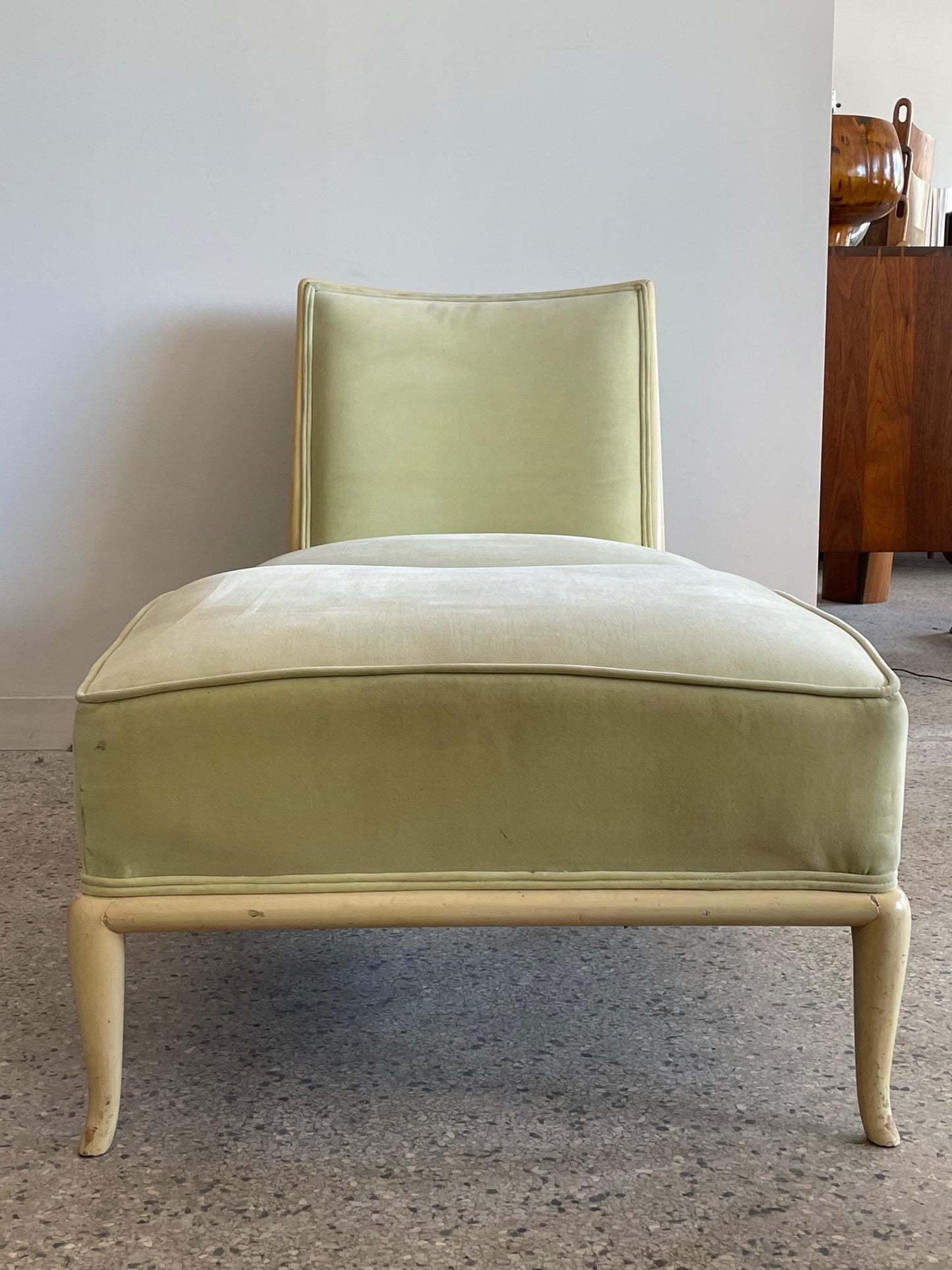 Frisman Vintage Elegant T.H. Robsjohn-Gibbings Slipper Chair with an Ottoman