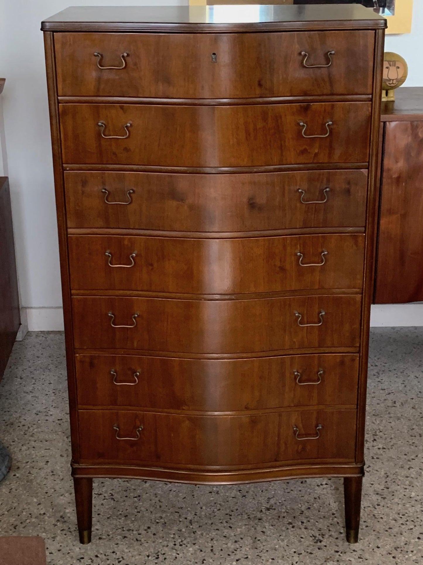 Frisman Vintage Tall Danish Seven Drawer Chest