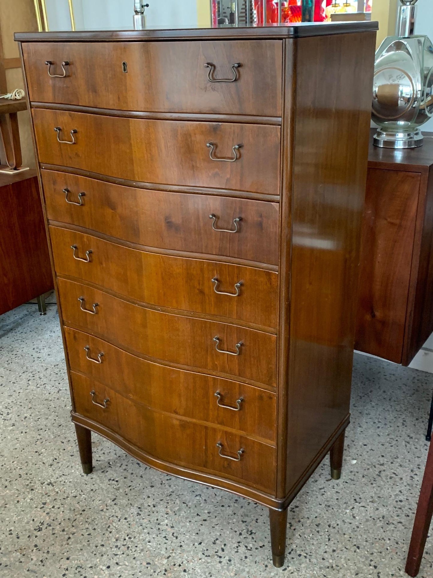 Frisman Vintage Tall Danish Seven Drawer Chest