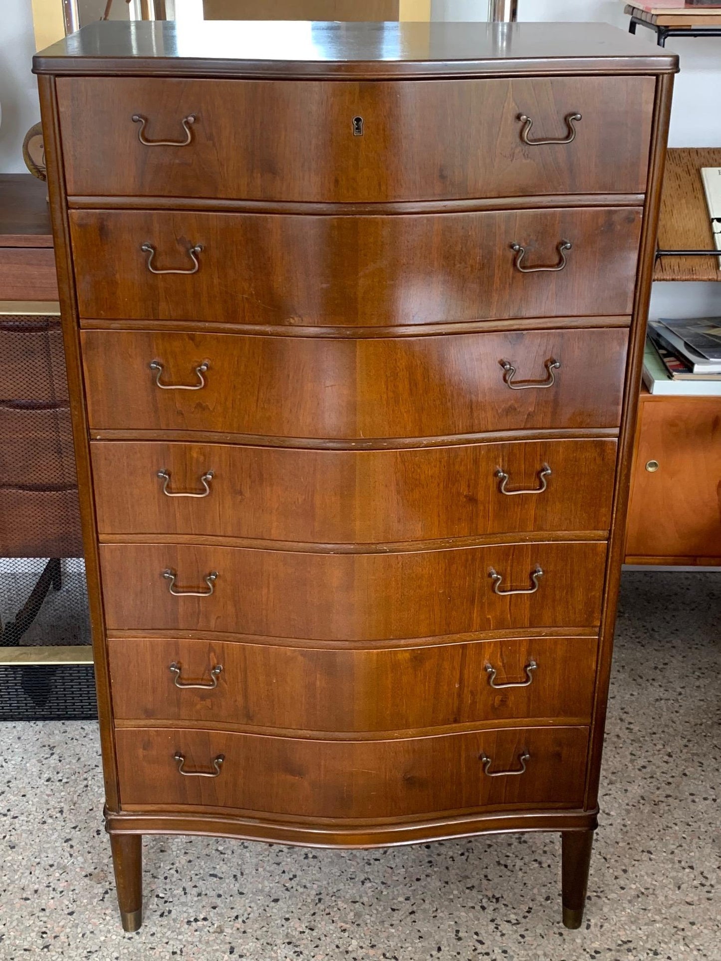 Frisman Vintage Tall Danish Seven Drawer Chest