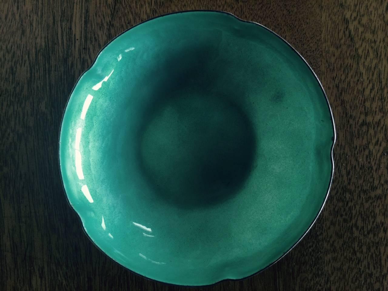 Frisman Vintage Sterling Silver Bowl with Enamel By Gertrude Twichell