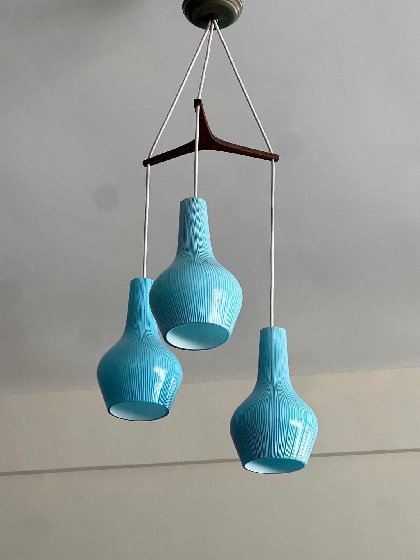 Frisman Vintage Venini Blue Glass Chandelier