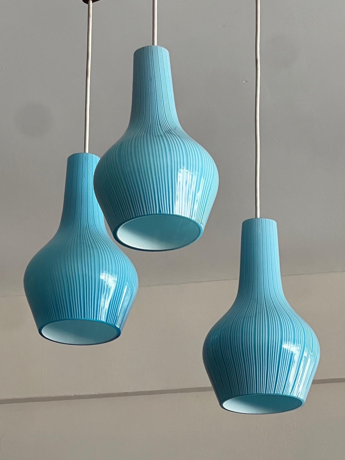 Frisman Vintage Venini Blue Glass Chandelier