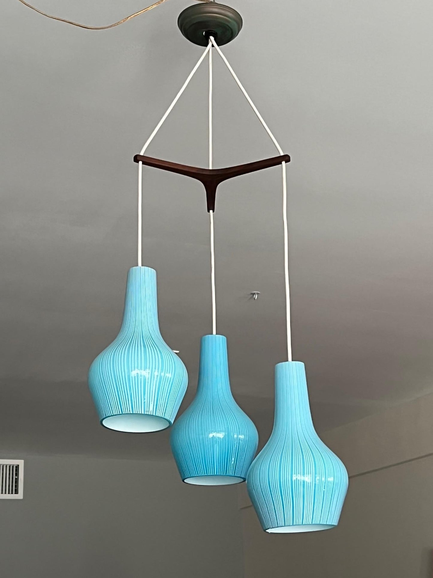 Frisman Vintage Venini Blue Glass Chandelier