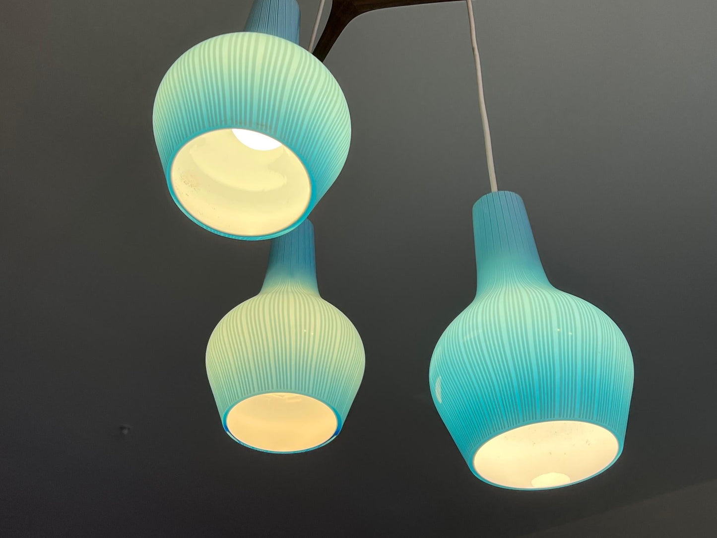 Frisman Vintage Venini Blue Glass Chandelier
