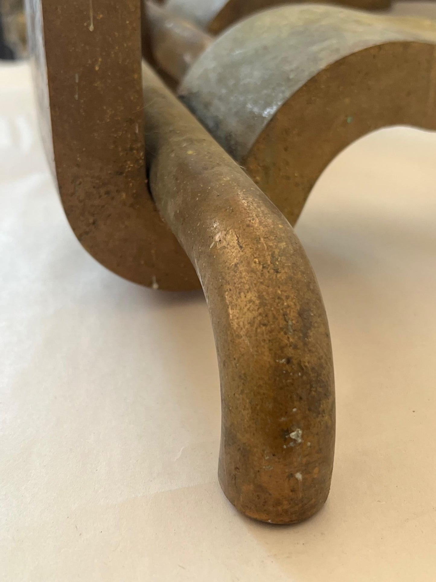 Frisman Vintage A Pair Of Bronze Modernist Andirons By Wah Chang Signed Ca' 1950's