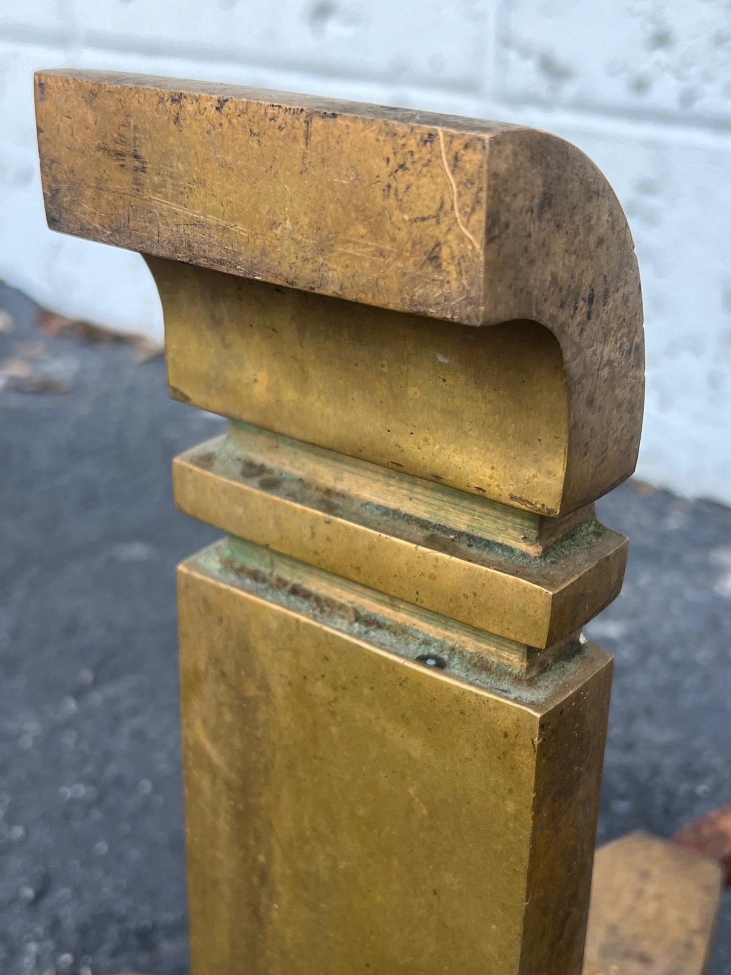 Frisman Vintage A Pair Of Bronze Modernist Andirons By Wah Chang Signed Ca' 1950's