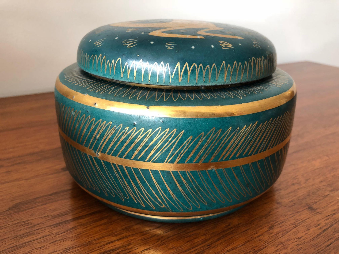 Frisman Vintage Waylande Gregory Ceramic Jar with Sgraffito Decoration