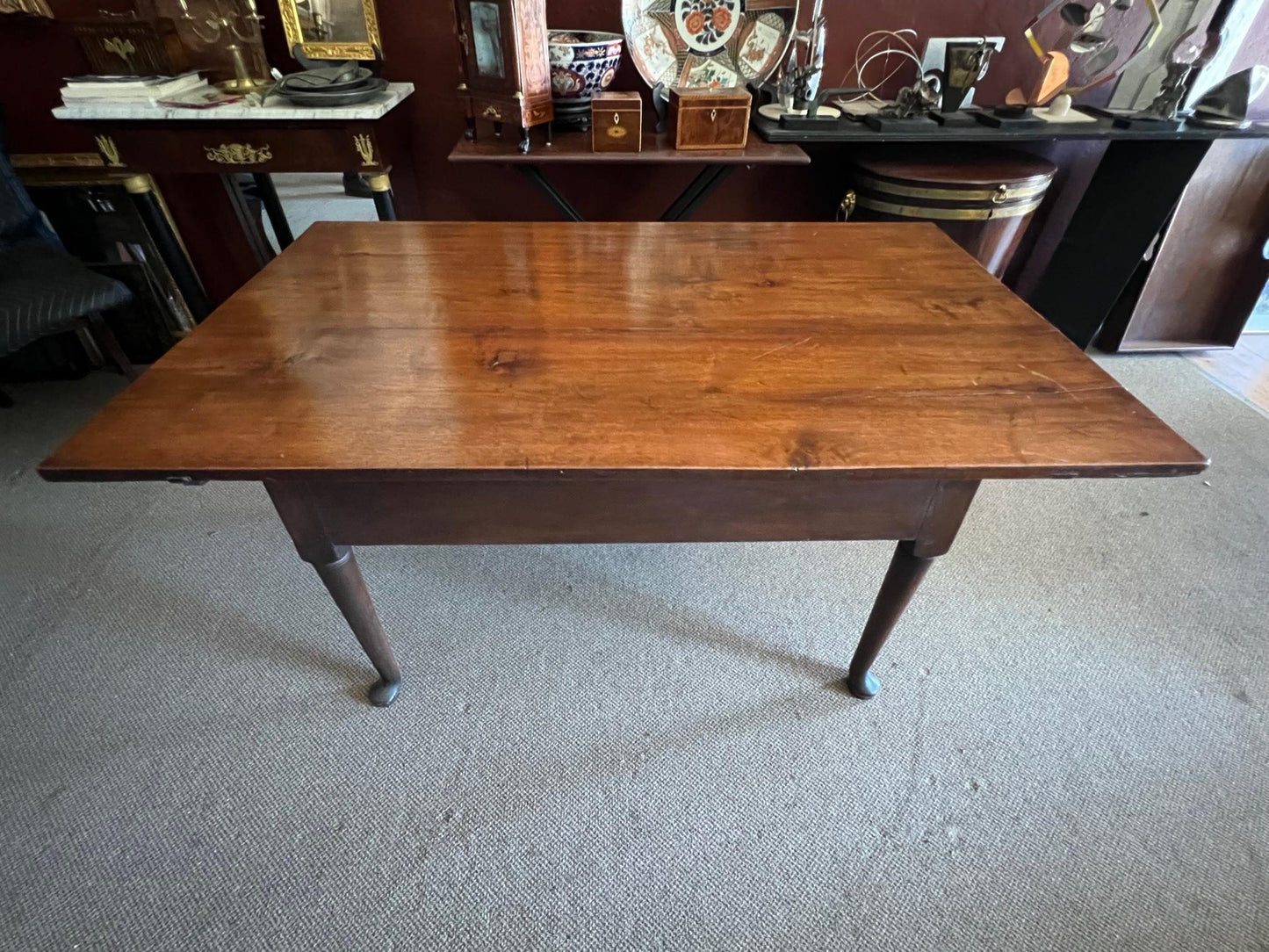 Frisman Vintage Pennsylvania Dutch Pin Top Work Table 18th Century