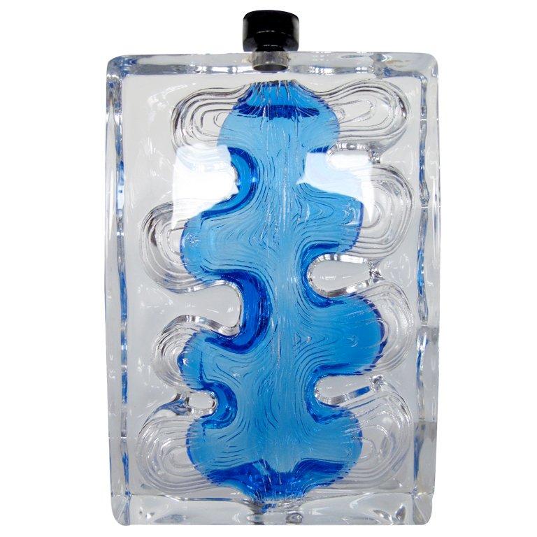 Frisman Vintage Unusual Glass Lamp by Daum