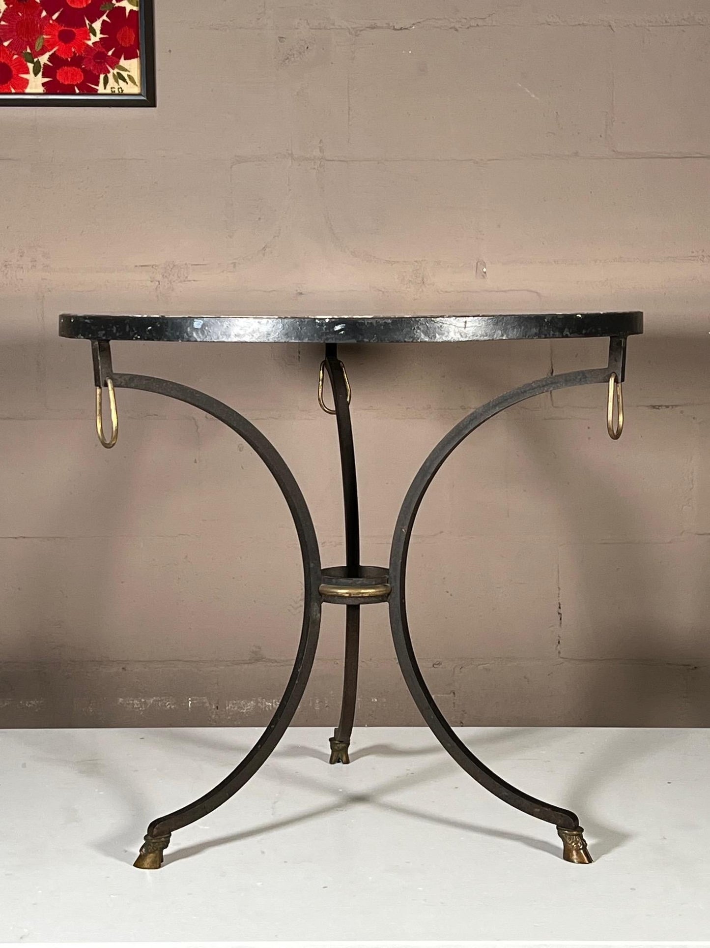 Frisman Vintage A Classic Wrought Iron Gueridon By Yale Burge ca' 1950's