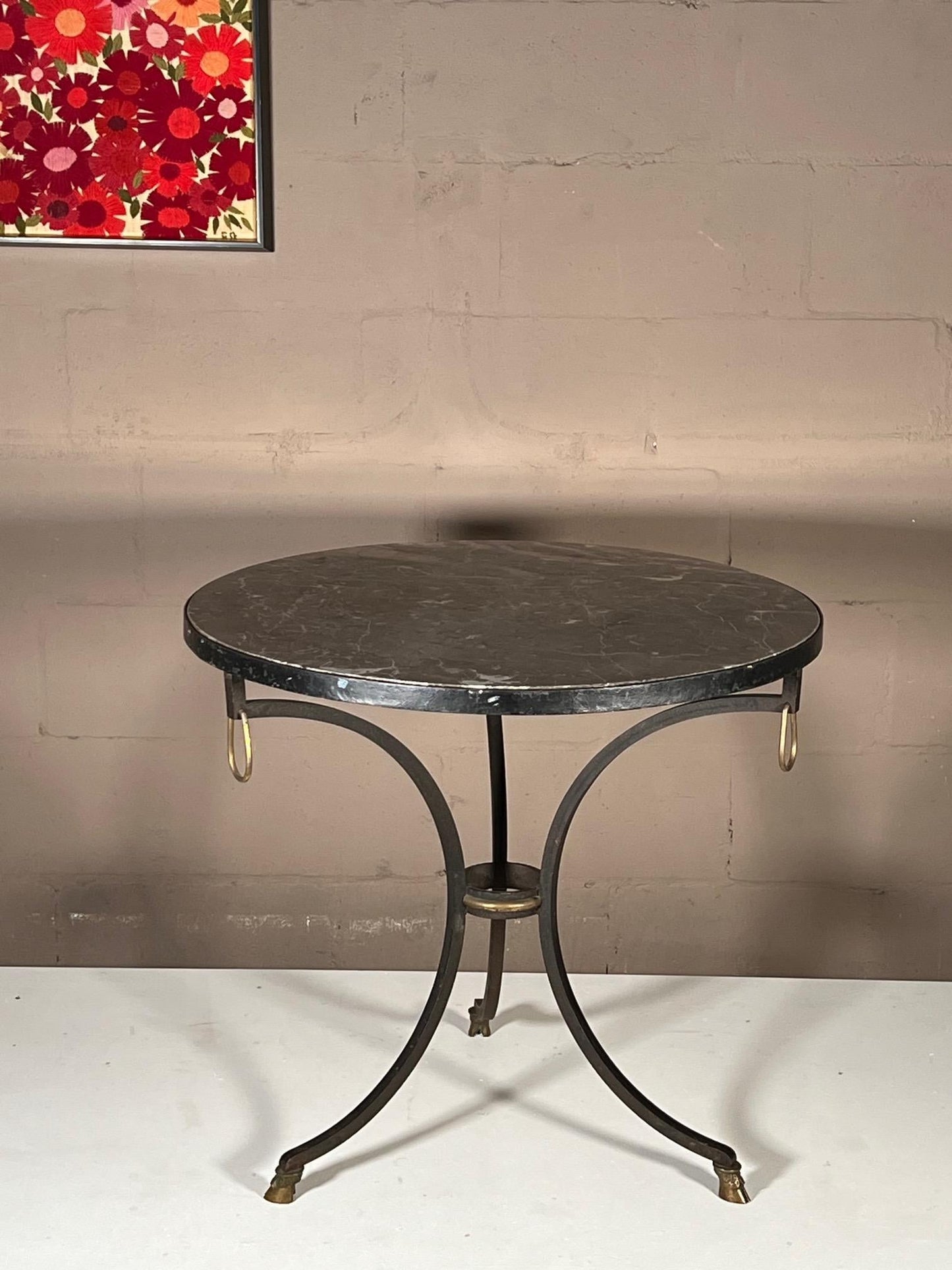 Frisman Vintage A Classic Wrought Iron Gueridon By Yale Burge ca' 1950's