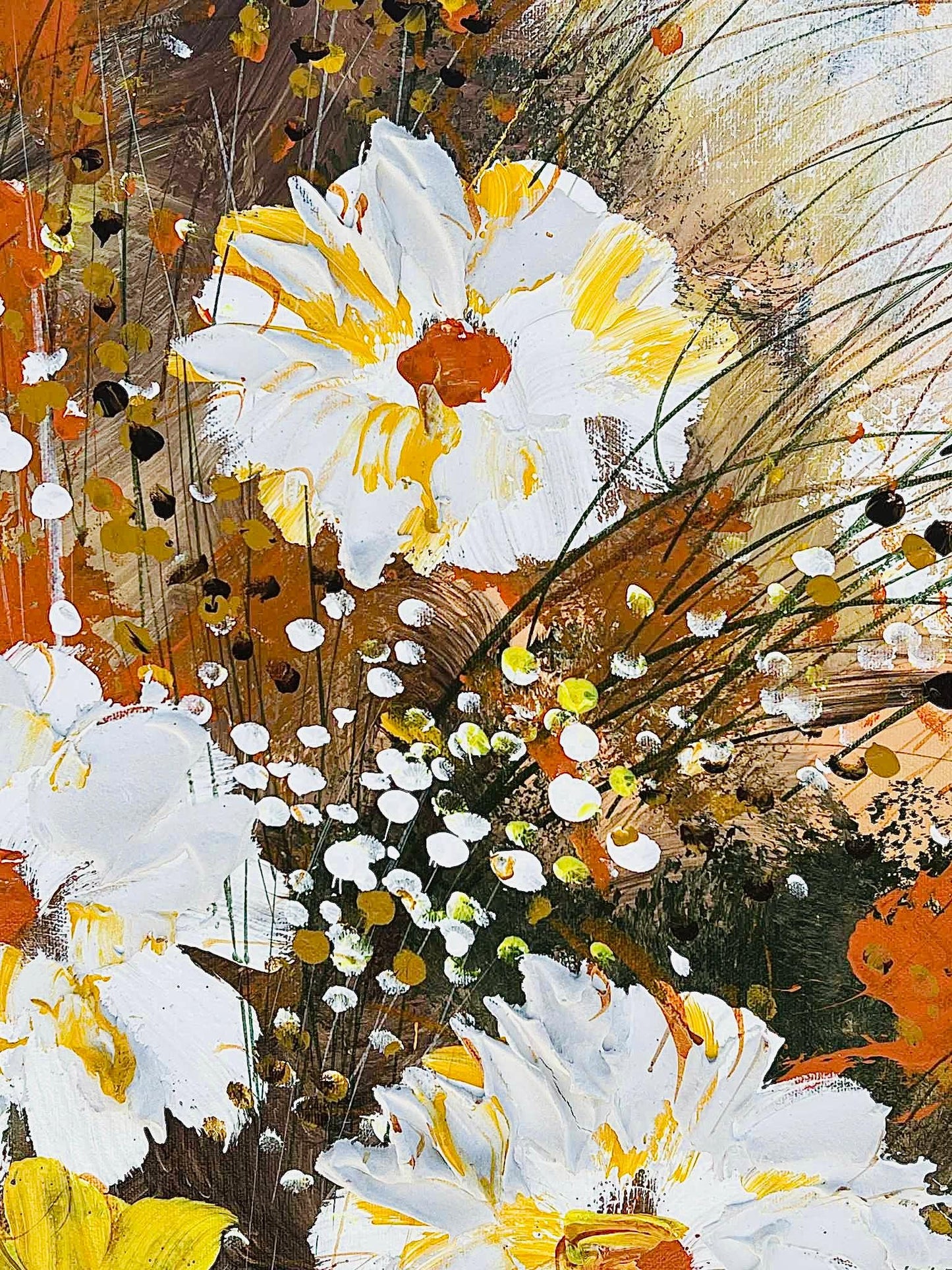 Frisman Vintage 60s Lee Reynolds Vintage Mid Century Modern Abstract Floral Oil Painting Framed