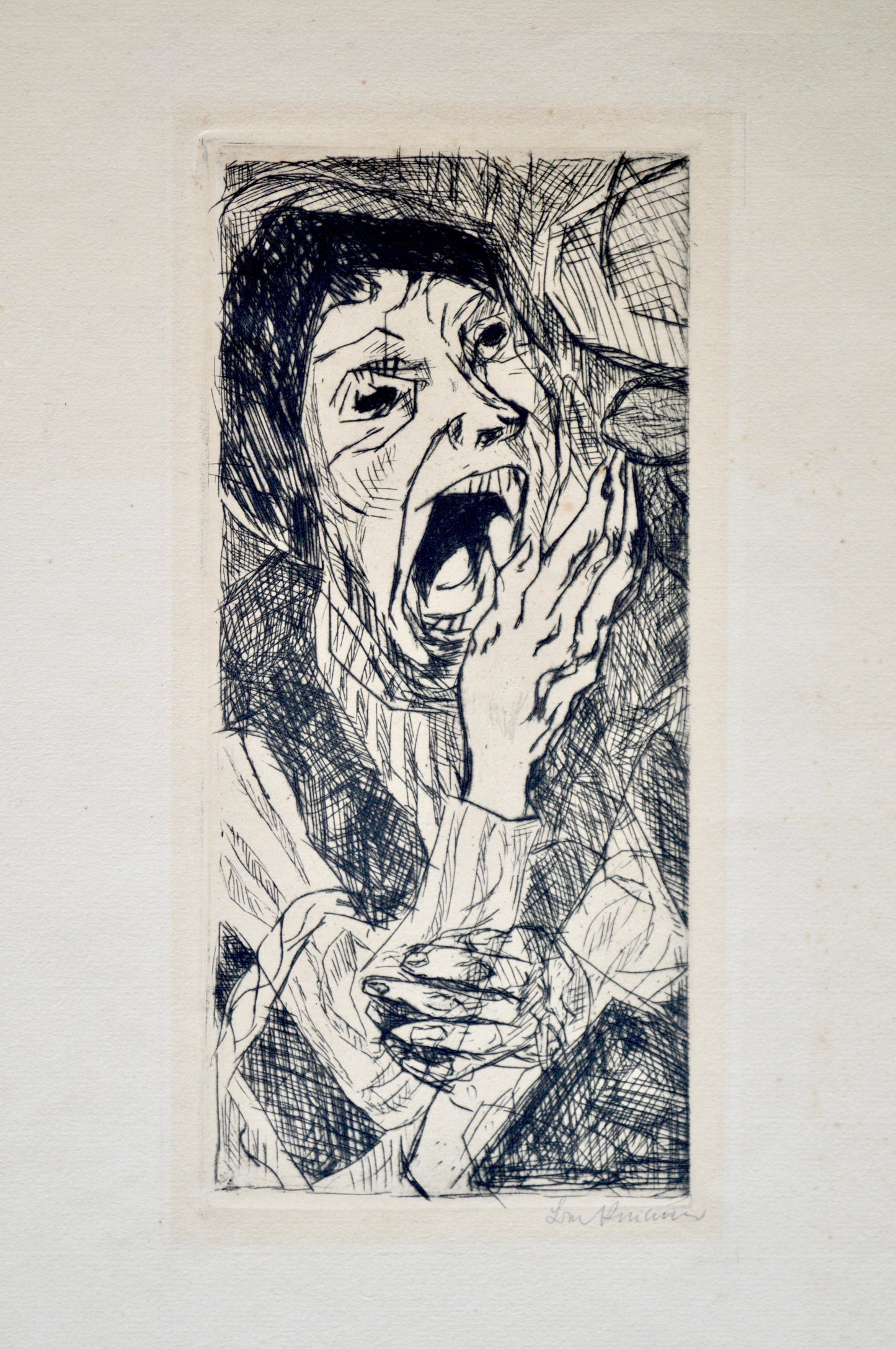 Frisman Vintage Max Beckmann Signed "Strasse II" 1916 German Expressionist Framed Drypoint Print