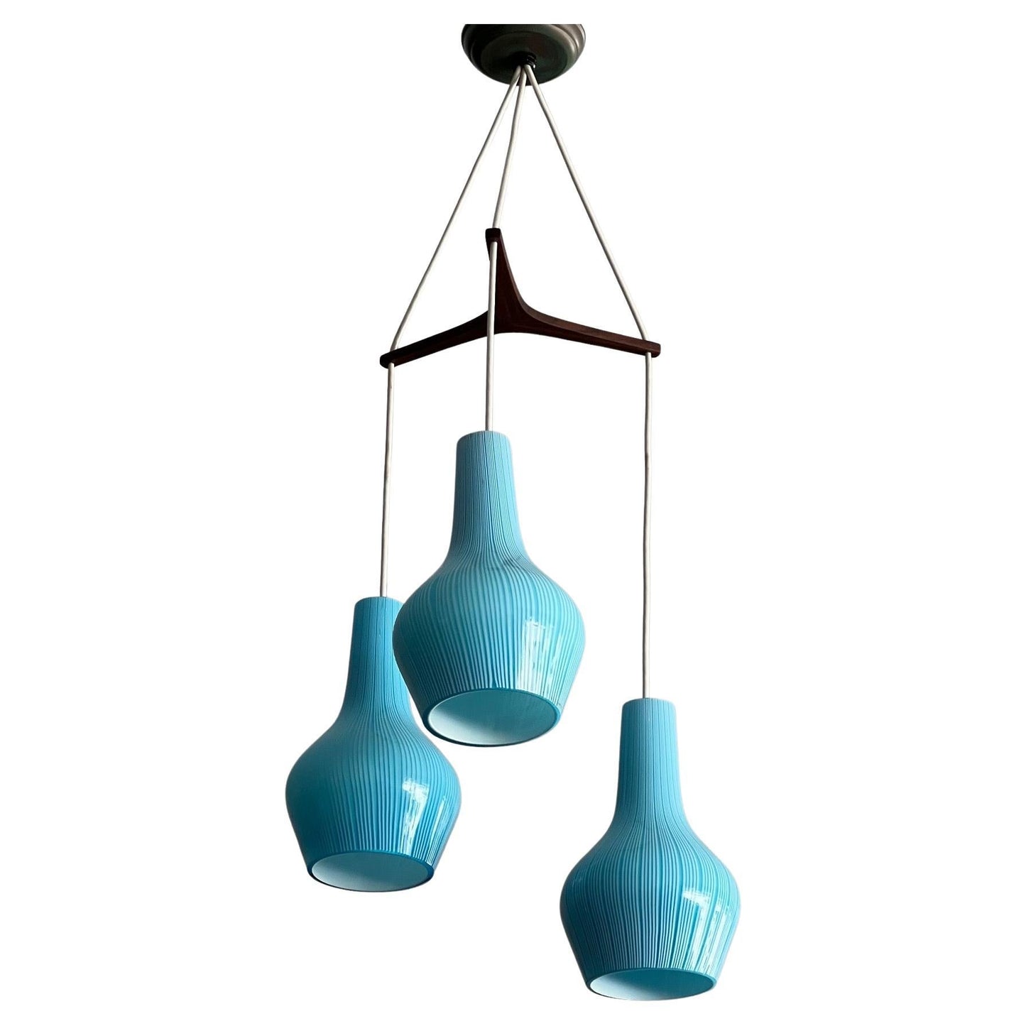 Frisman Vintage Venini Blue Glass Chandelier