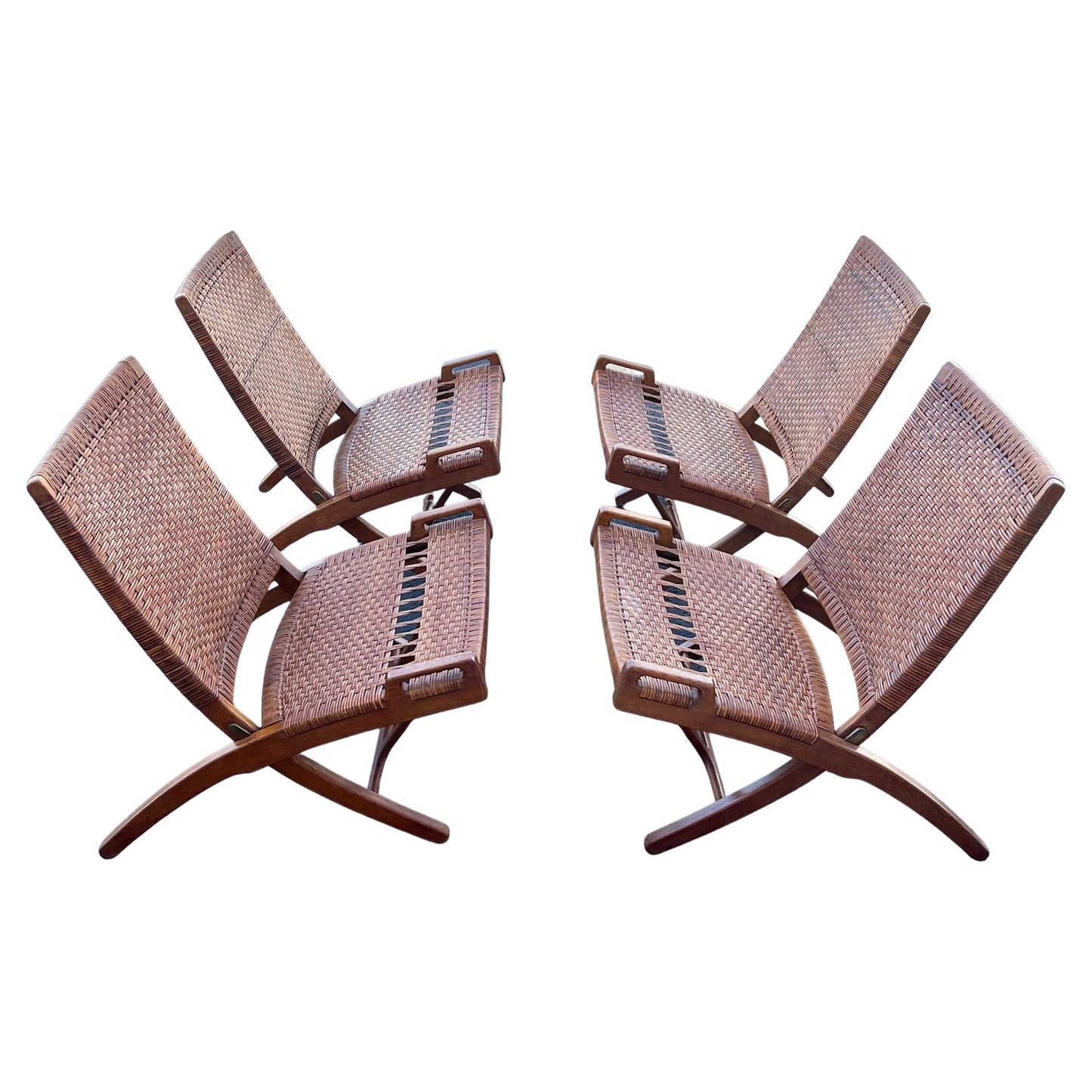 Frisman Vintage A Set Of Four Hans Wegner Folding Chairs