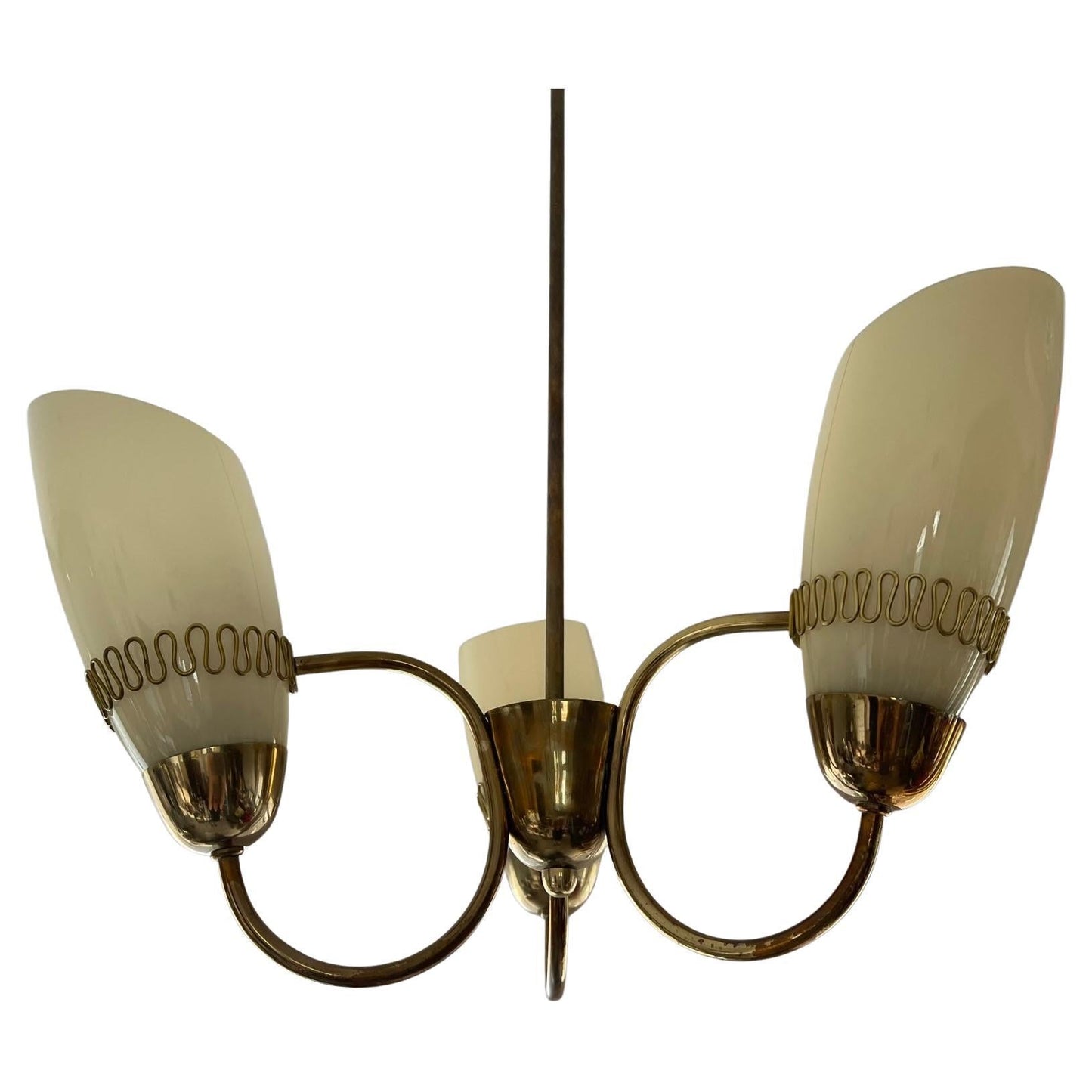 Frisman Vintage Mauri Almari Brass Chandelier For Idman Finland