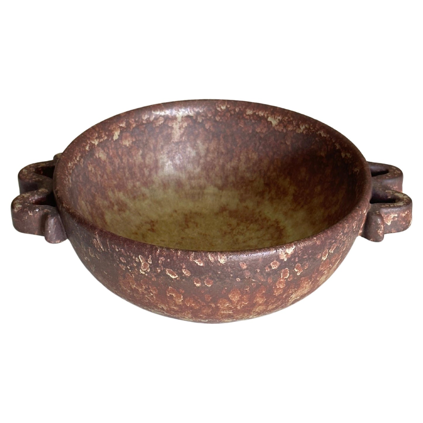 Frisman Vintage Swedish Double Handled Bowl Attributed to Höganäs