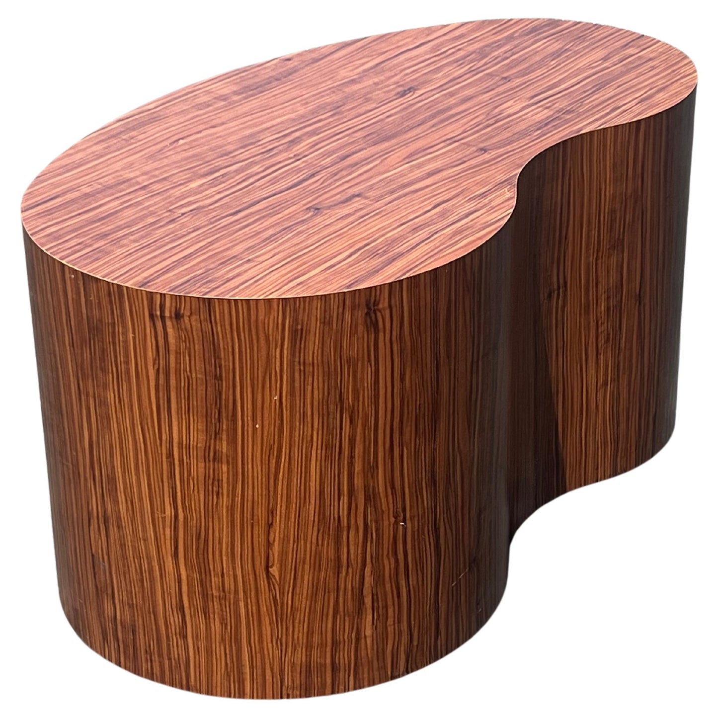 Frisman Vintage Unusual Biomorphic Coffee Table With Wood Grain Formica 1980's