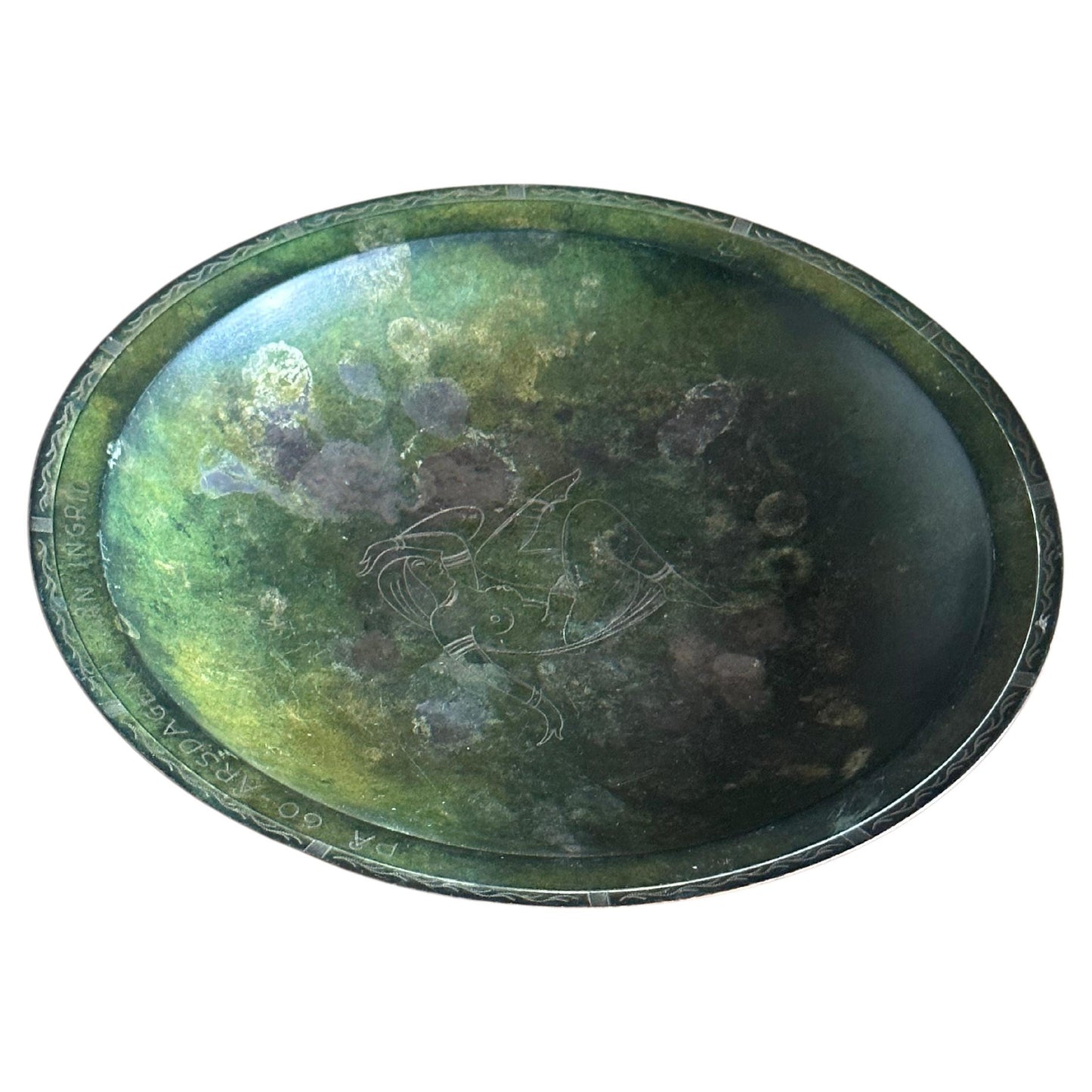 Frisman Vintage 1960s Modernist Bronze Low Bowl, Sweden
