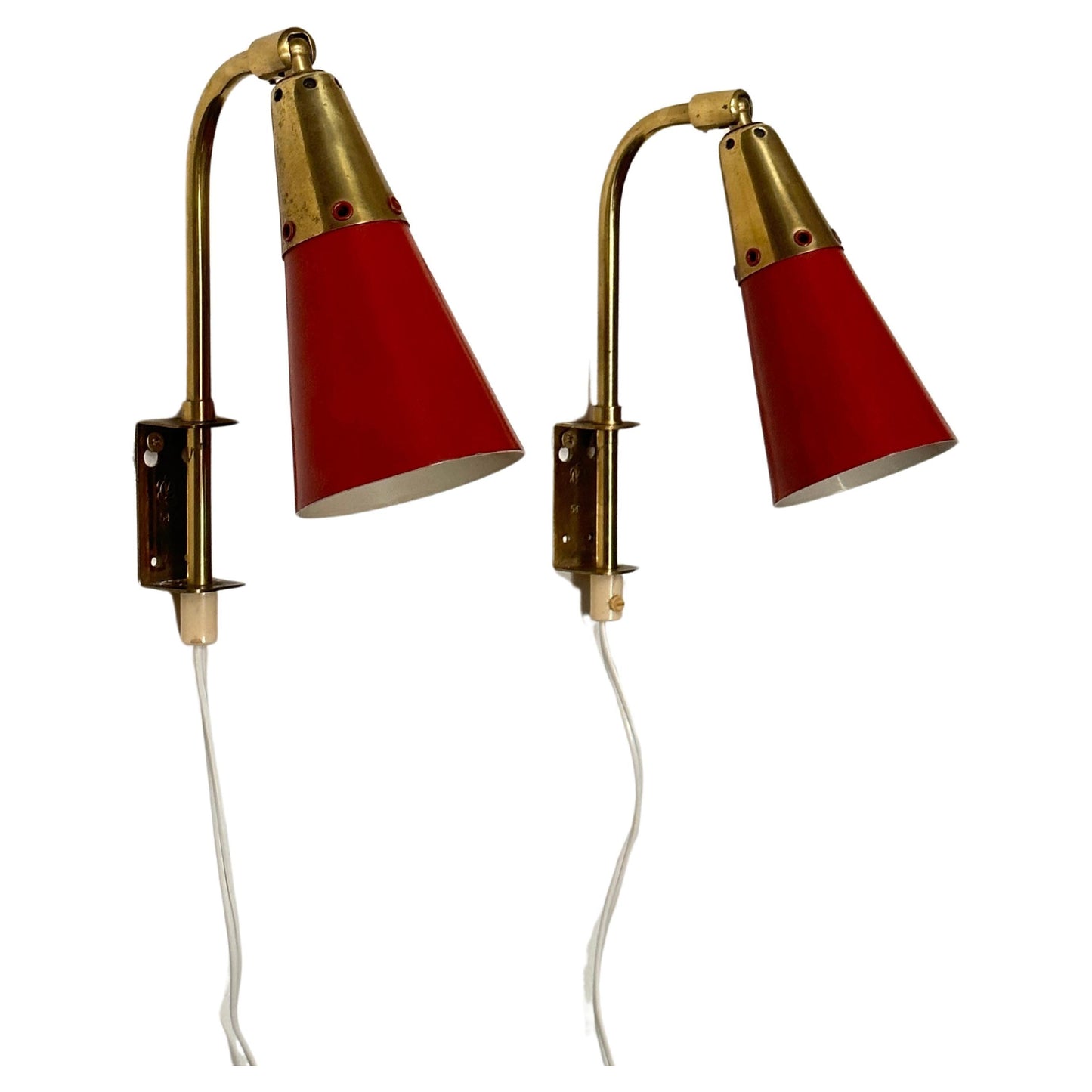 Frisman Vintage 1950s Swedish Modernist Wall Lights by Upsala Armaturfabrik- a Pair
