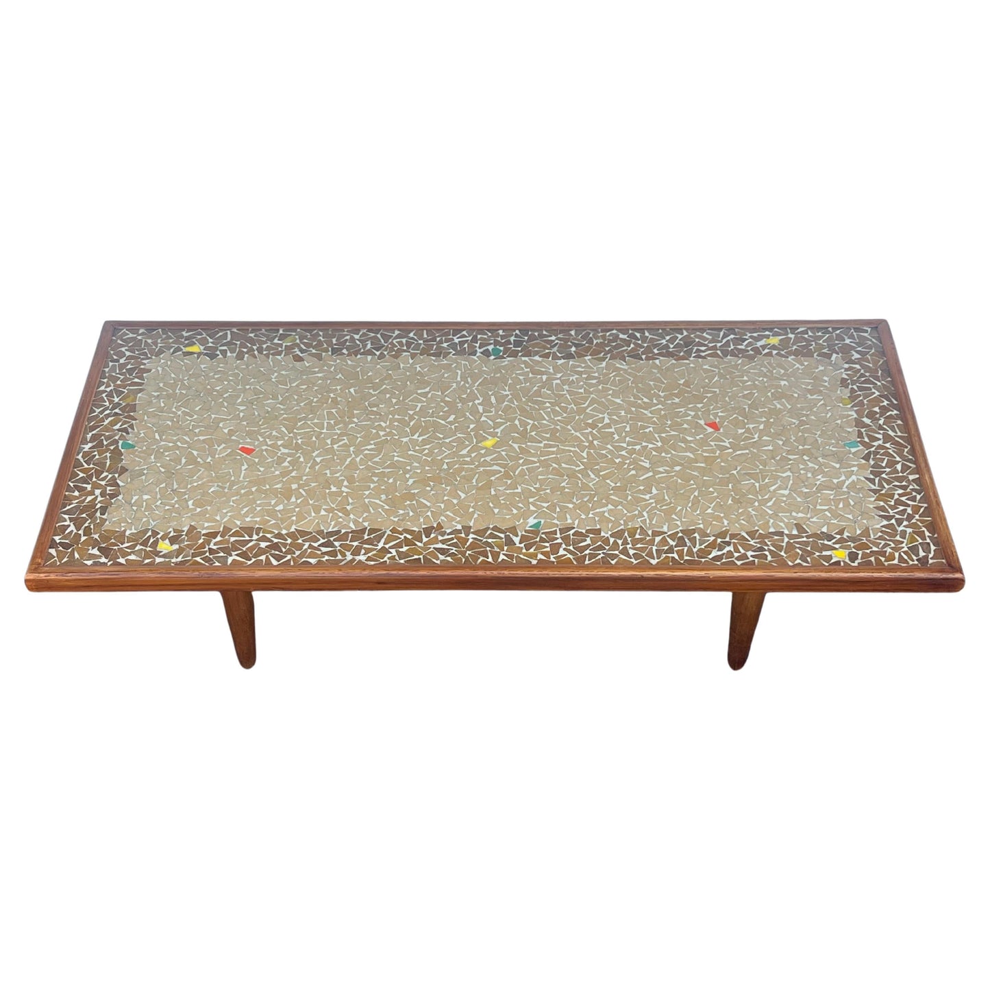 Frisman Vintage Unusual Coffee Table Ca' 1950's With A Mosaic Tile Top