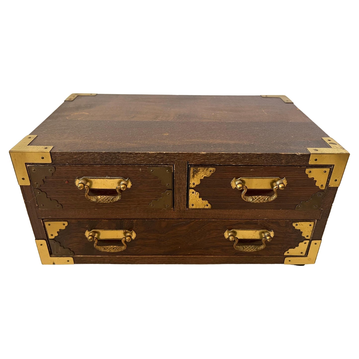 Frisman Vintage Japanese Campaign Style Miniature Chest Ca' 1960's