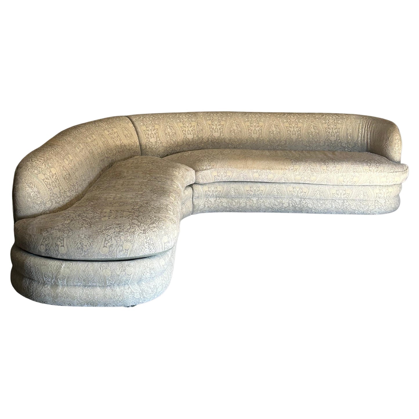 Frisman Vintage Large Postmodern Serpentine Sectional With Stacked Base After Directional