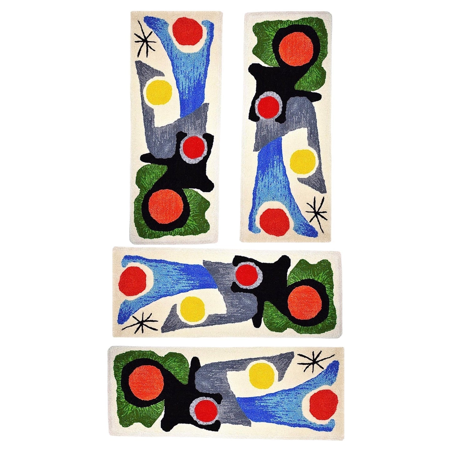 Frisman Vintage Handmade Rya Rug Type Insp Calder Miro Matisse Modern Art Wall Hanging Tapestry