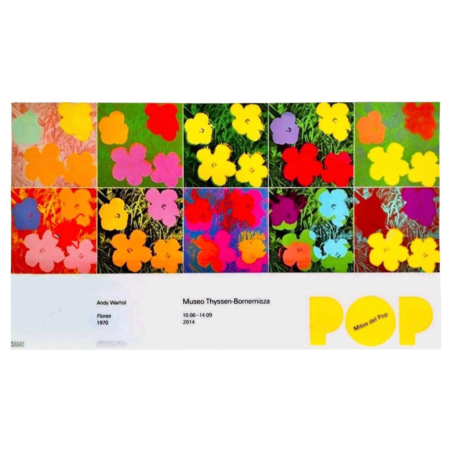 Frisman Vintage XL Flowers 1970 Andy Warhol Foundation Pop Art Exhibition Lithograph Poster