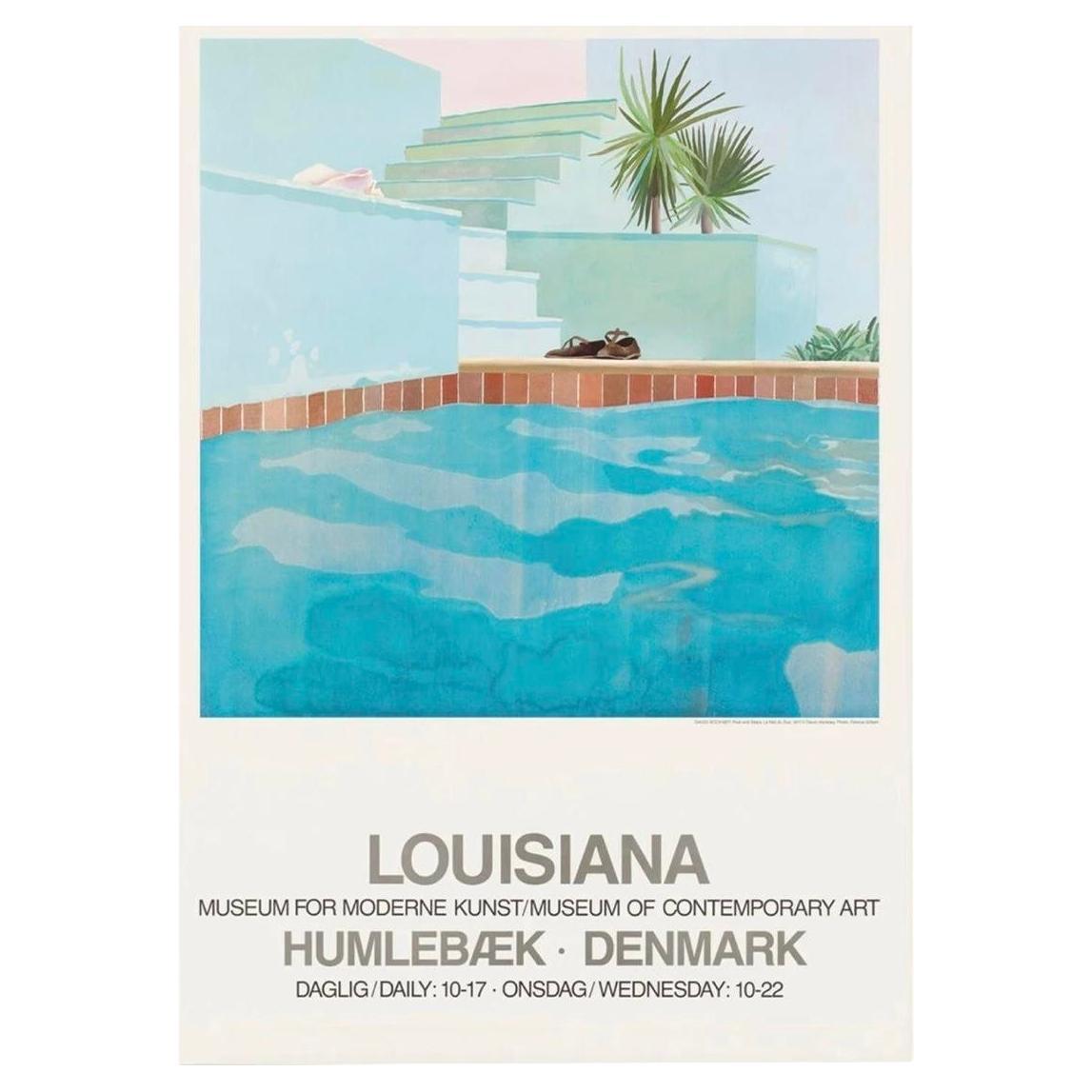 Frisman Vintage 1987 Original David Hockney "Pool and Steps" Louisiana Museum Exhibition Poster