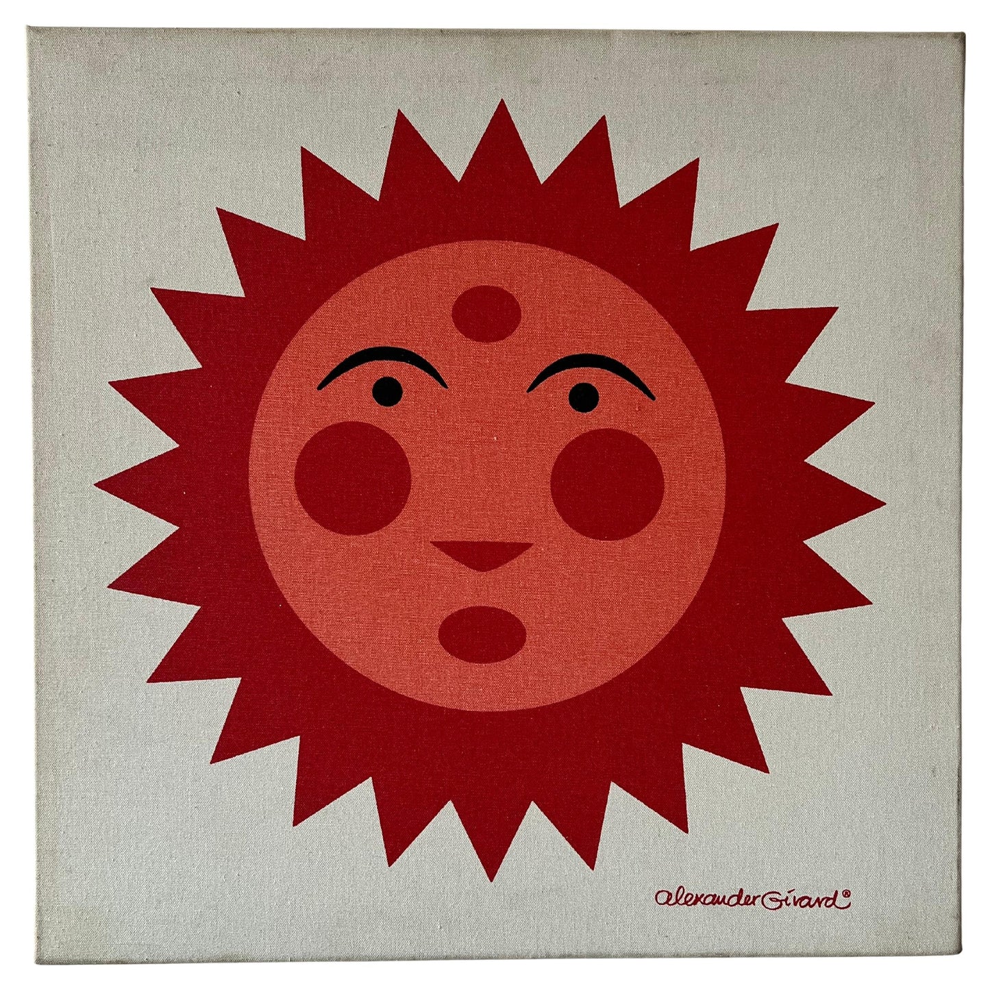 Frisman Vintage A Vintage Alexander Girard Sun Screenprint On Canvas ca' 1970's